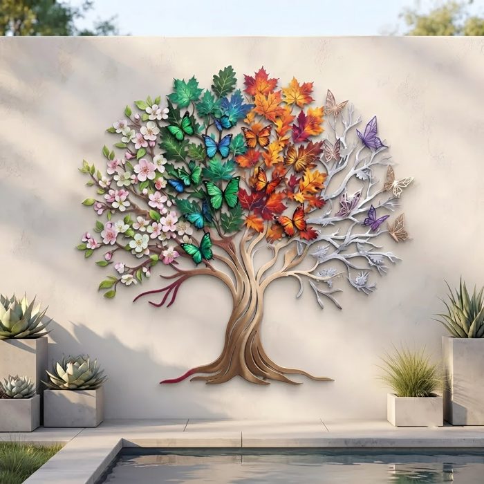 Four Seasons Tree of Life Metal Wall Art