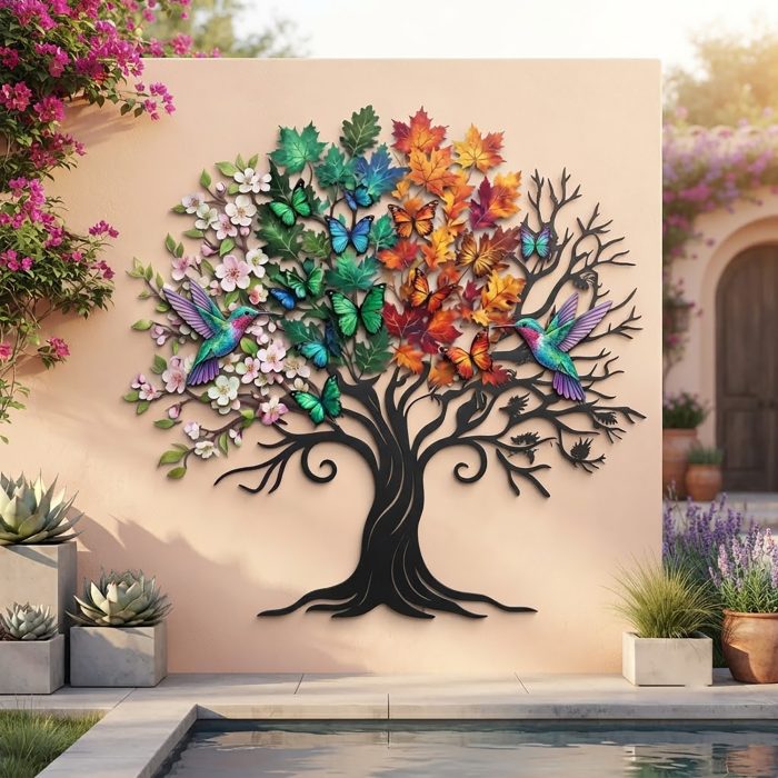 Four Seasons Tree of Life Metal Wall Art
