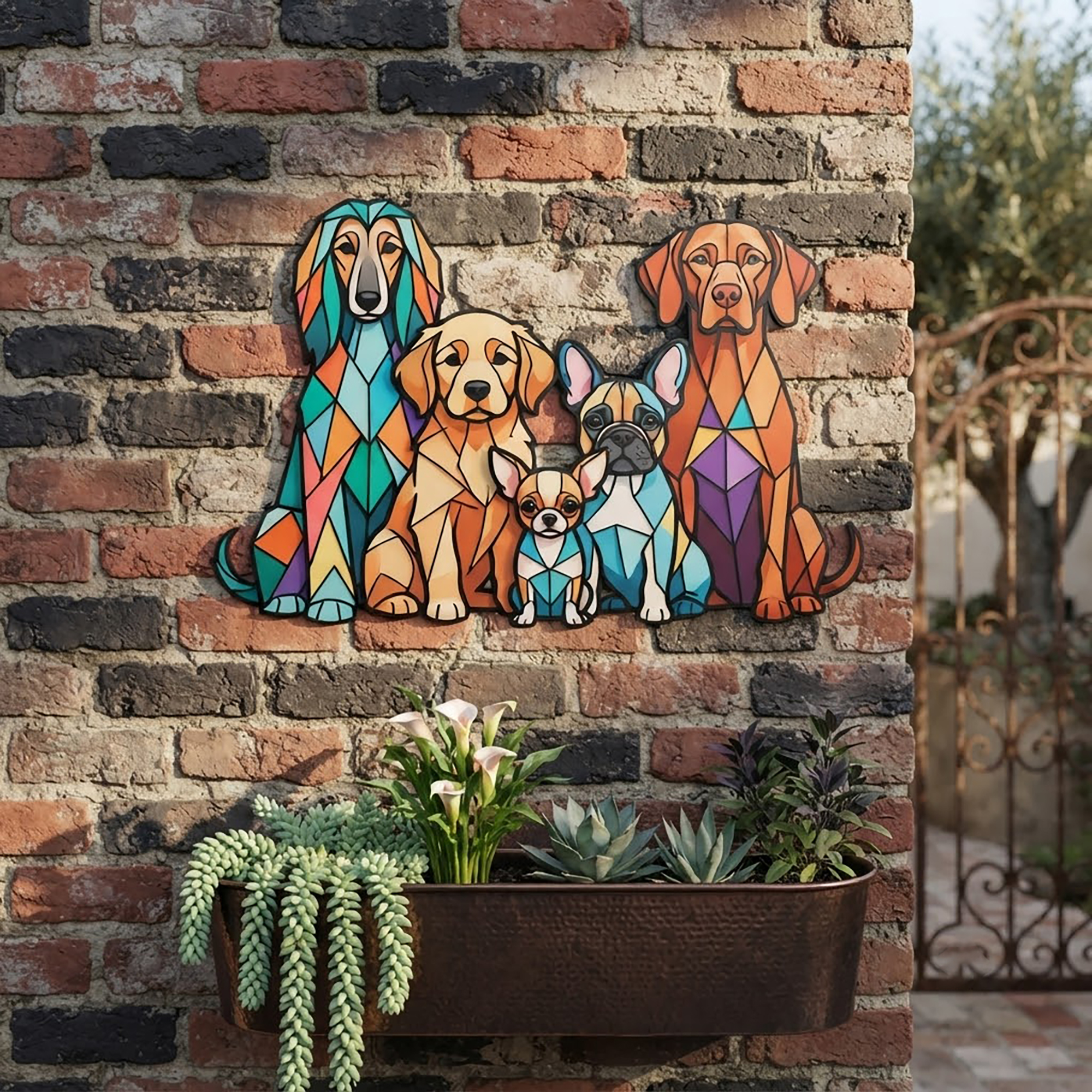 Colorful Dog Metal Wall Art - product view 2