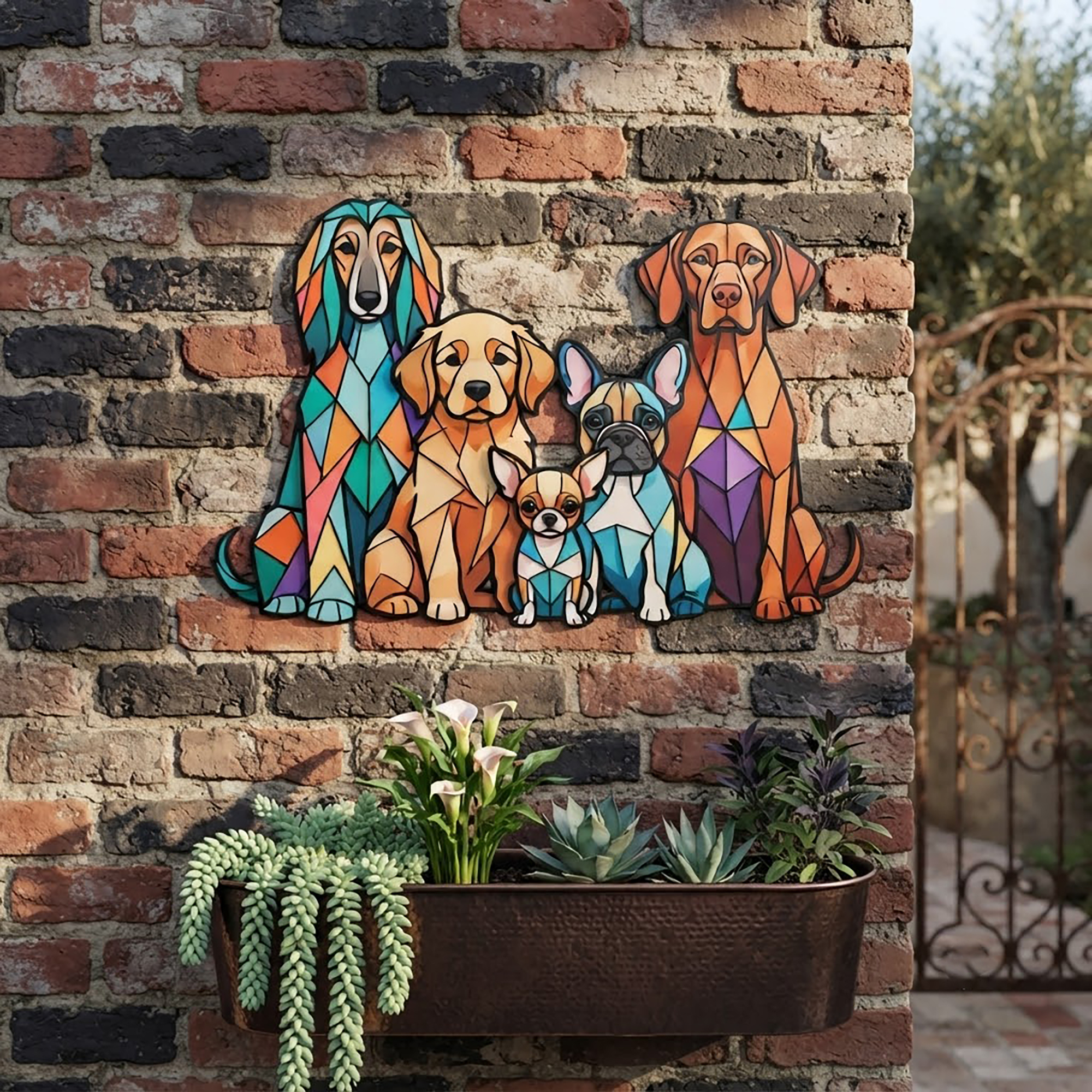 Colorful Dog Metal Wall Art - product view 3