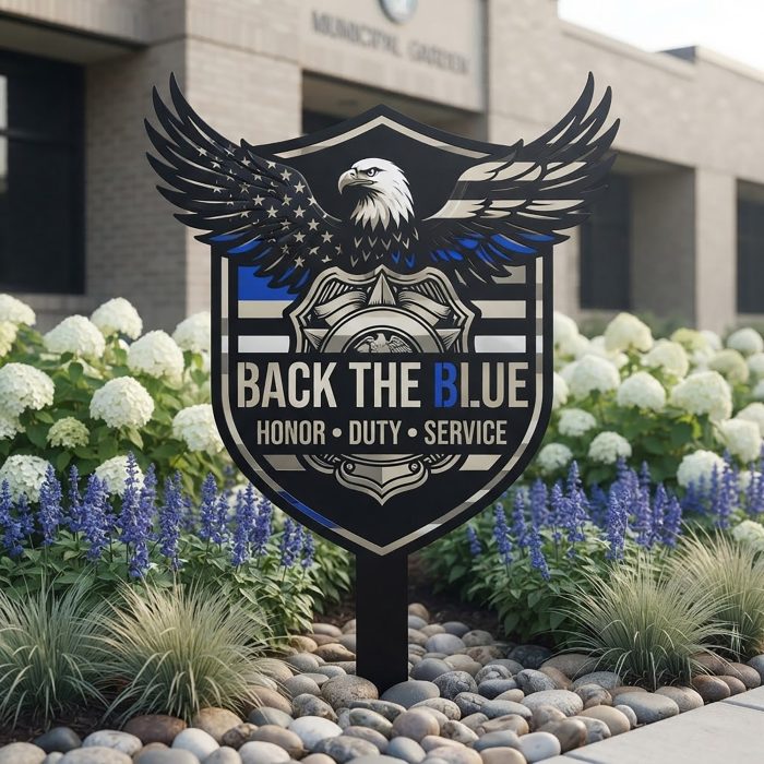 Back The Blue Police Garden Stake