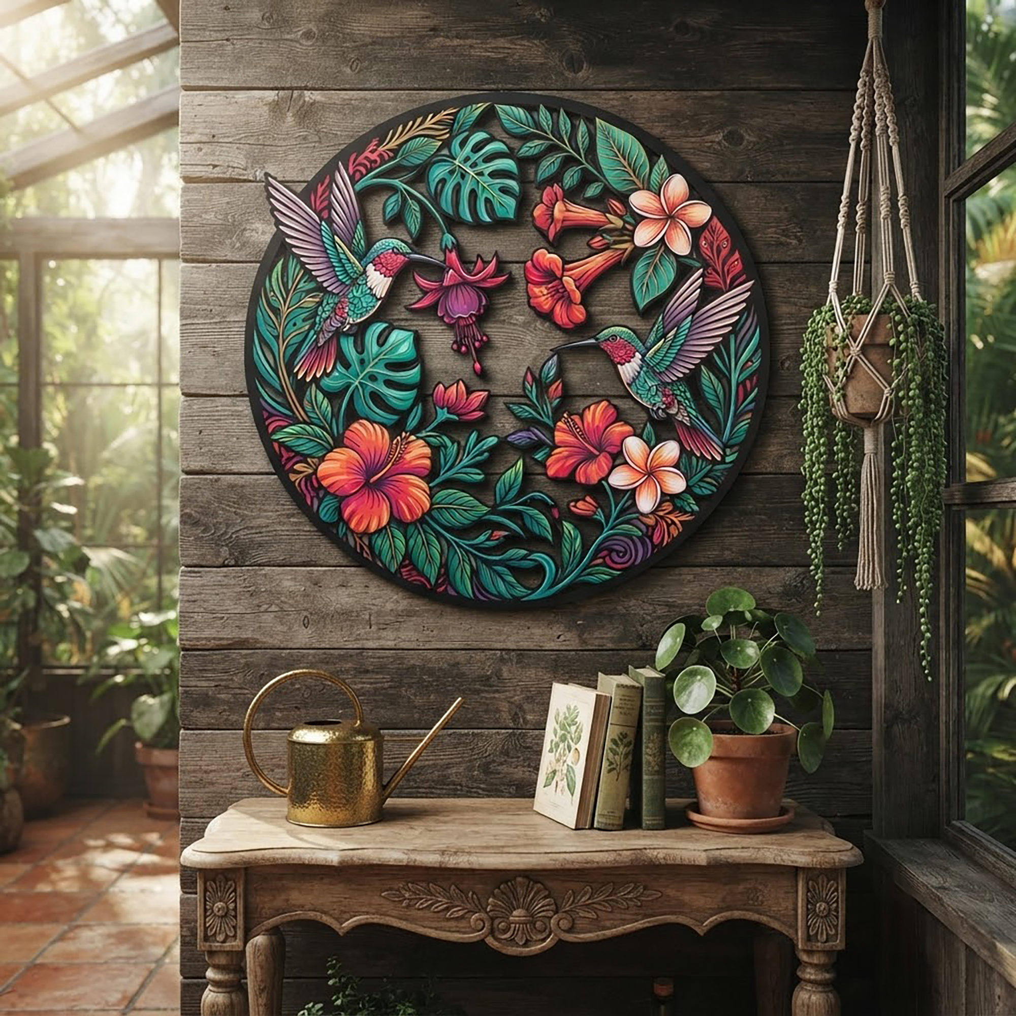 Hummingbird Metal Wall Art - product view 2