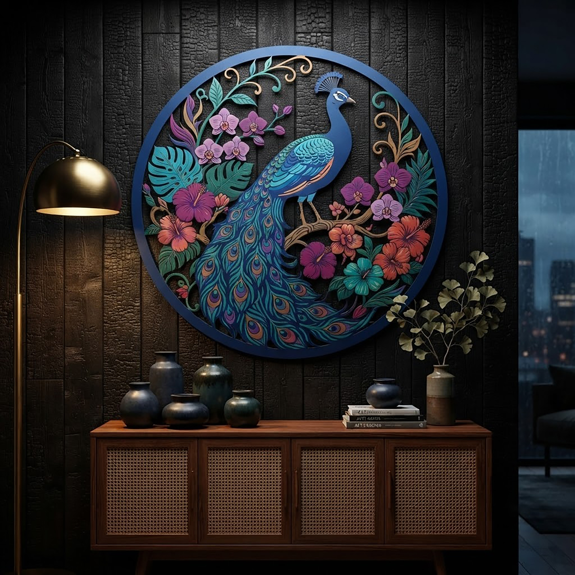 Peacock Metal Wall Art - product view 2