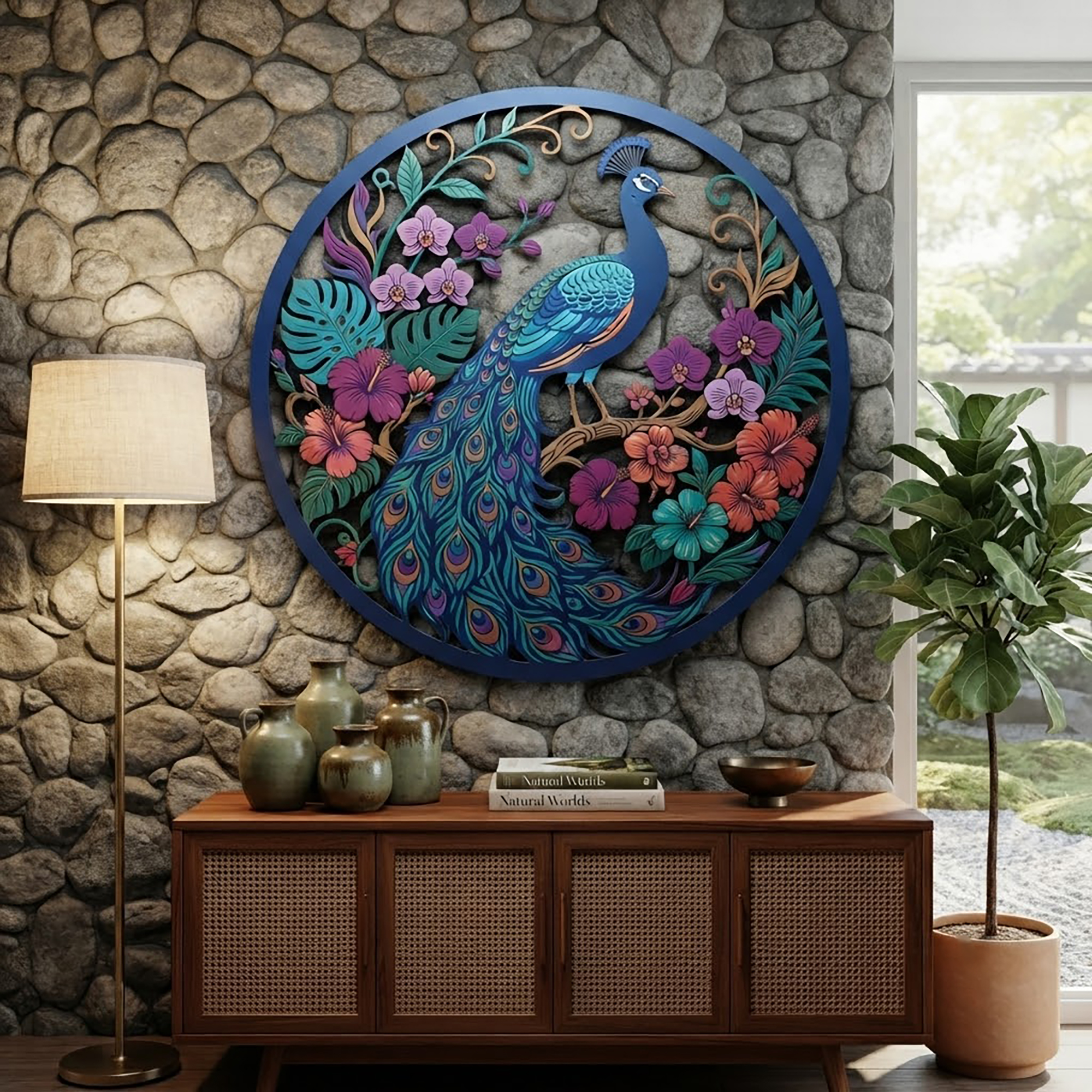 Peacock Metal Wall Art - product view 3