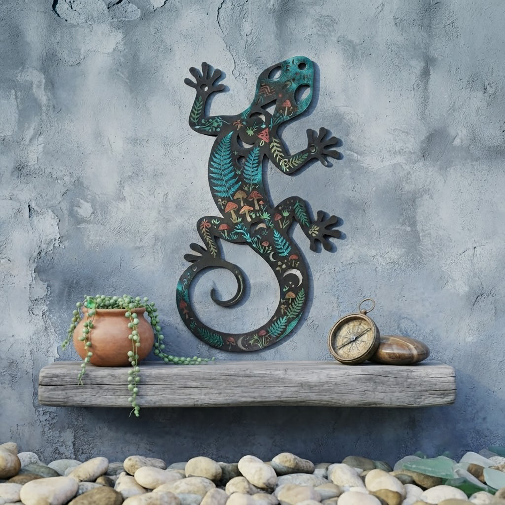 Gecko Metal Wall Art - product view 3