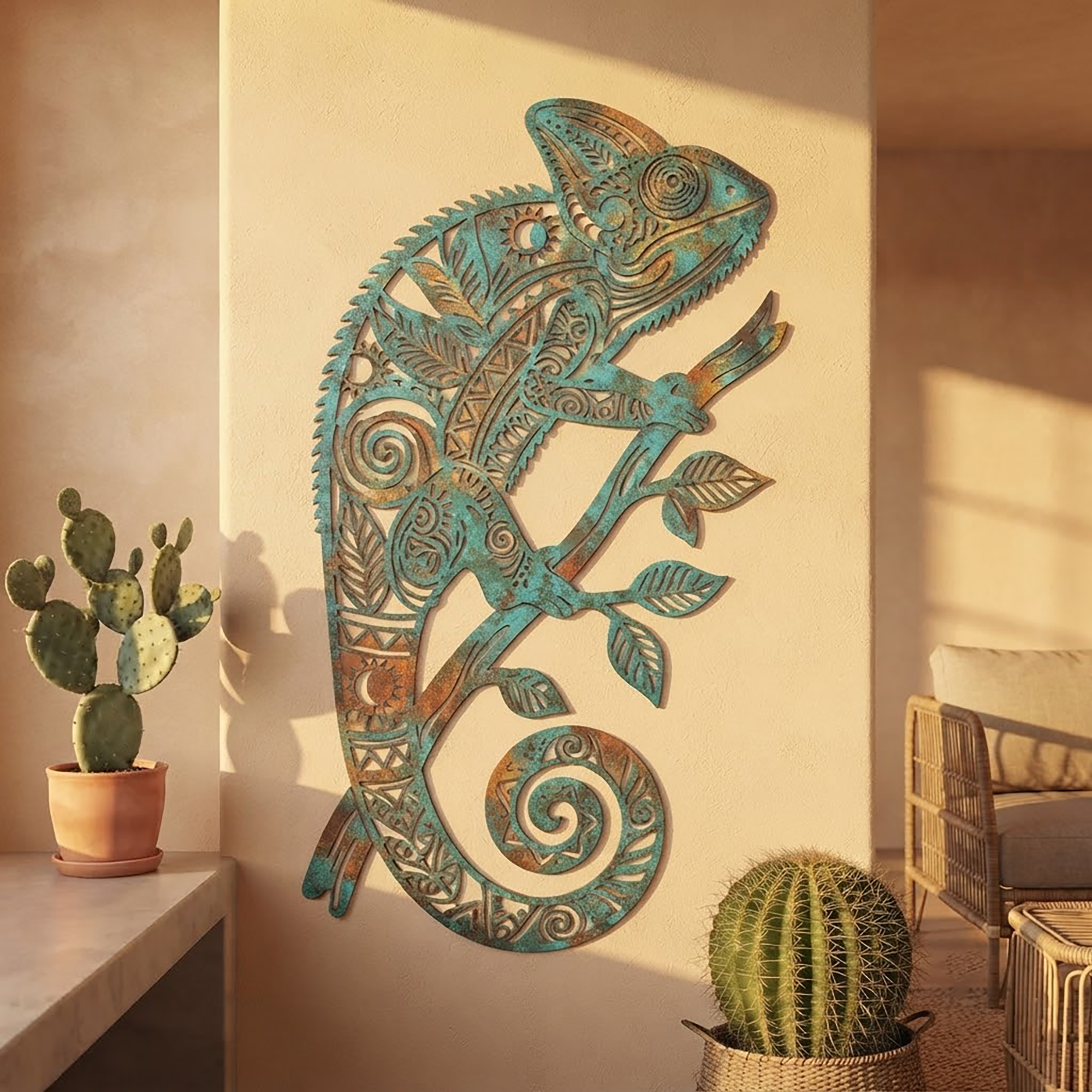 Chameleon Metal Wall Art