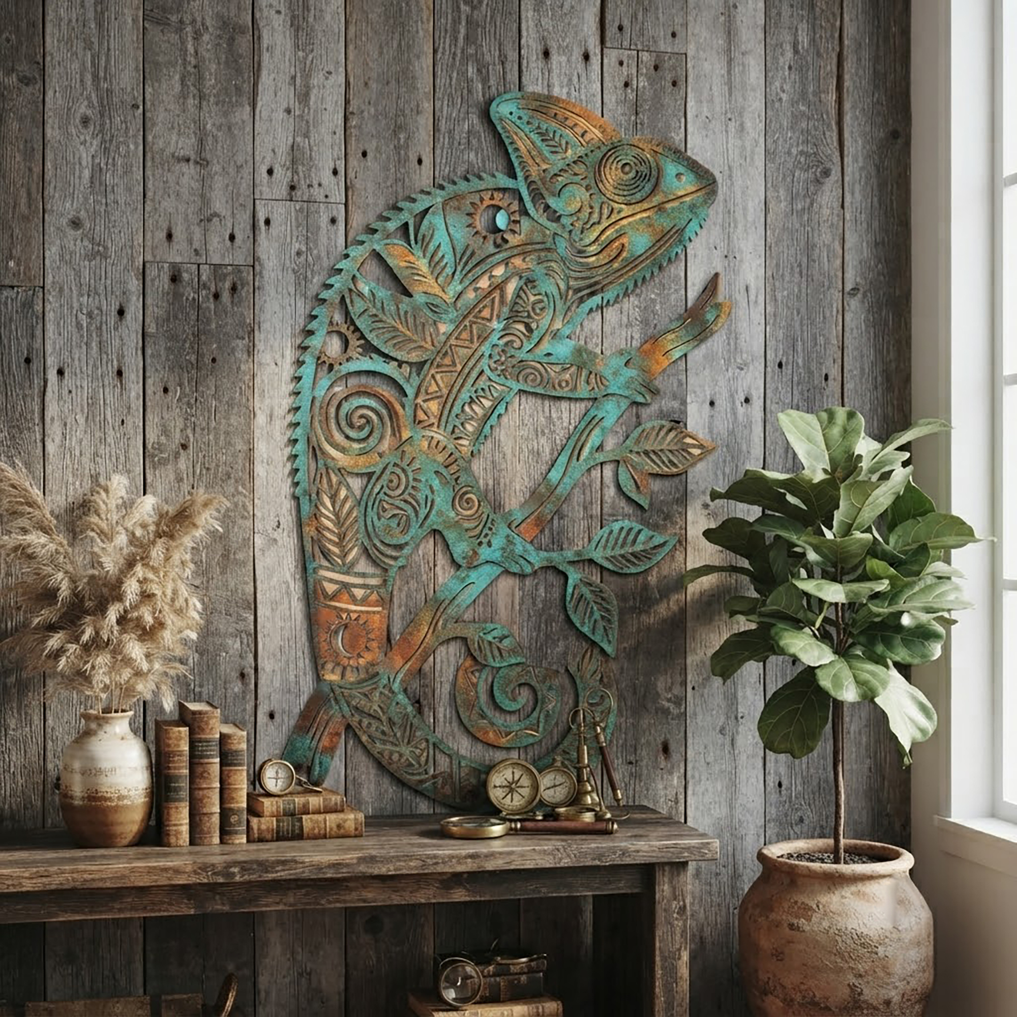Chameleon Metal Wall Art - product view 2