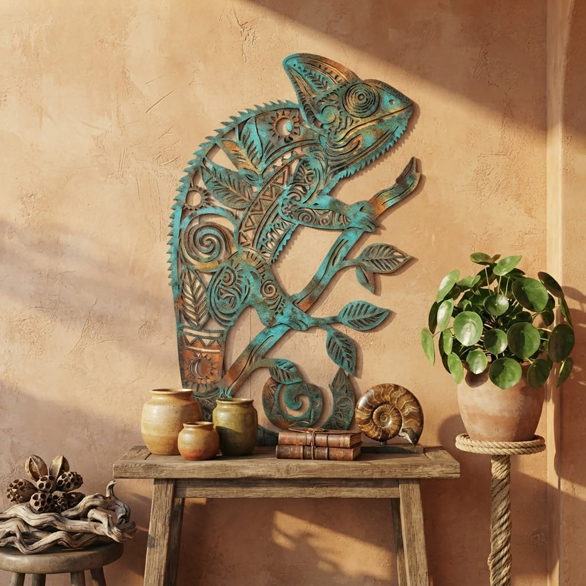 Chameleon Metal Wall Art - product view 3