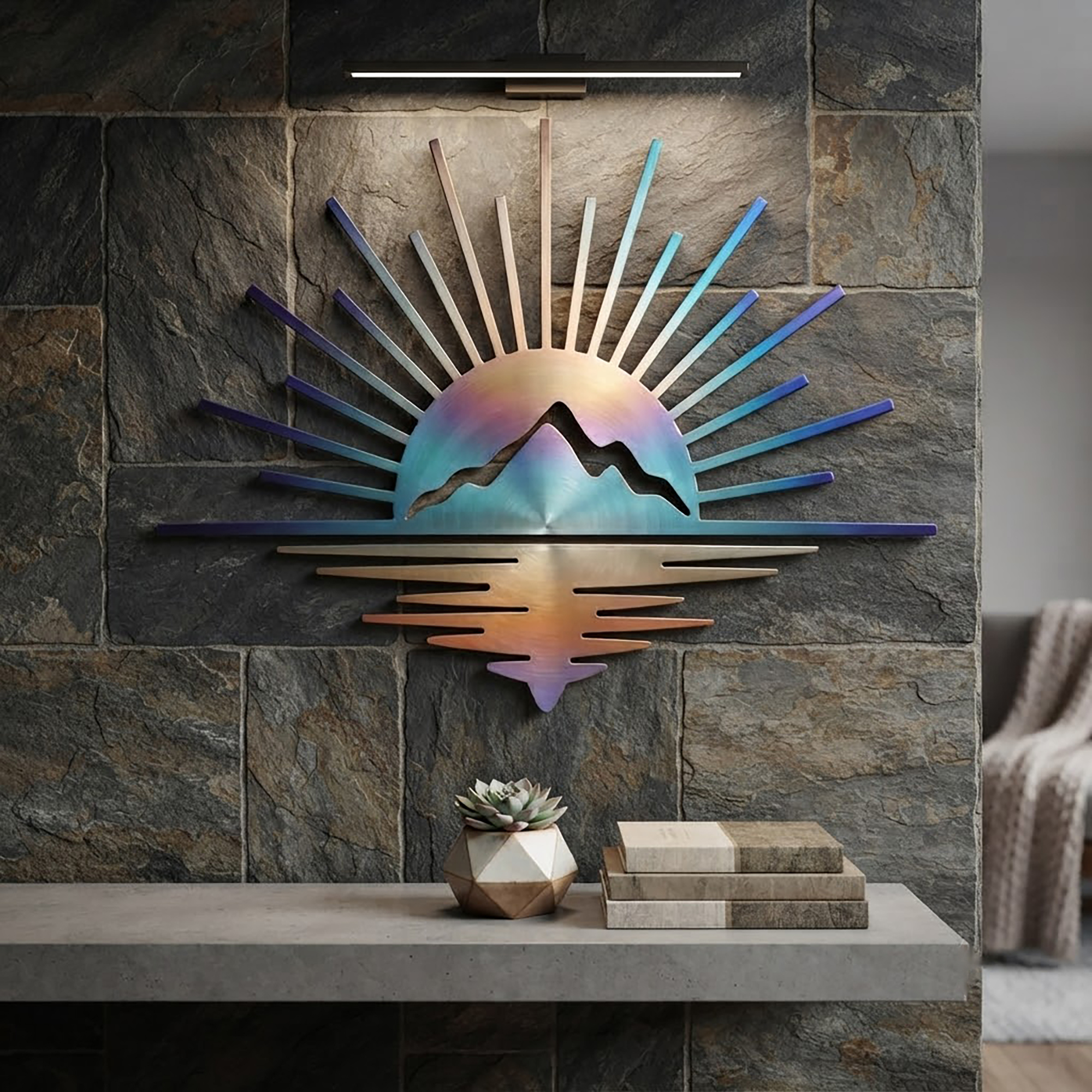 Mountain Sunrise Metal Wall Art - product view 2