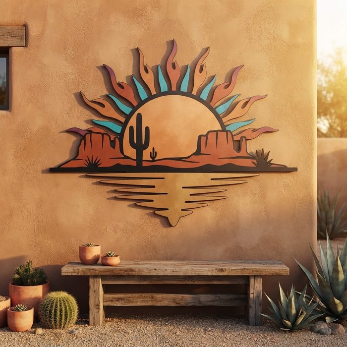 Southwest Desert Sunset Metal Wall Art