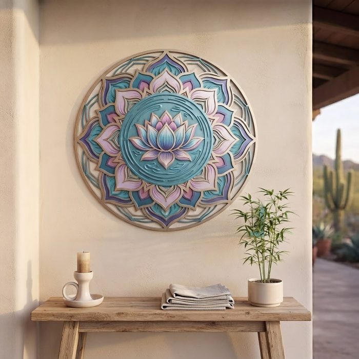 Lotus Mandala Metal Wall Art