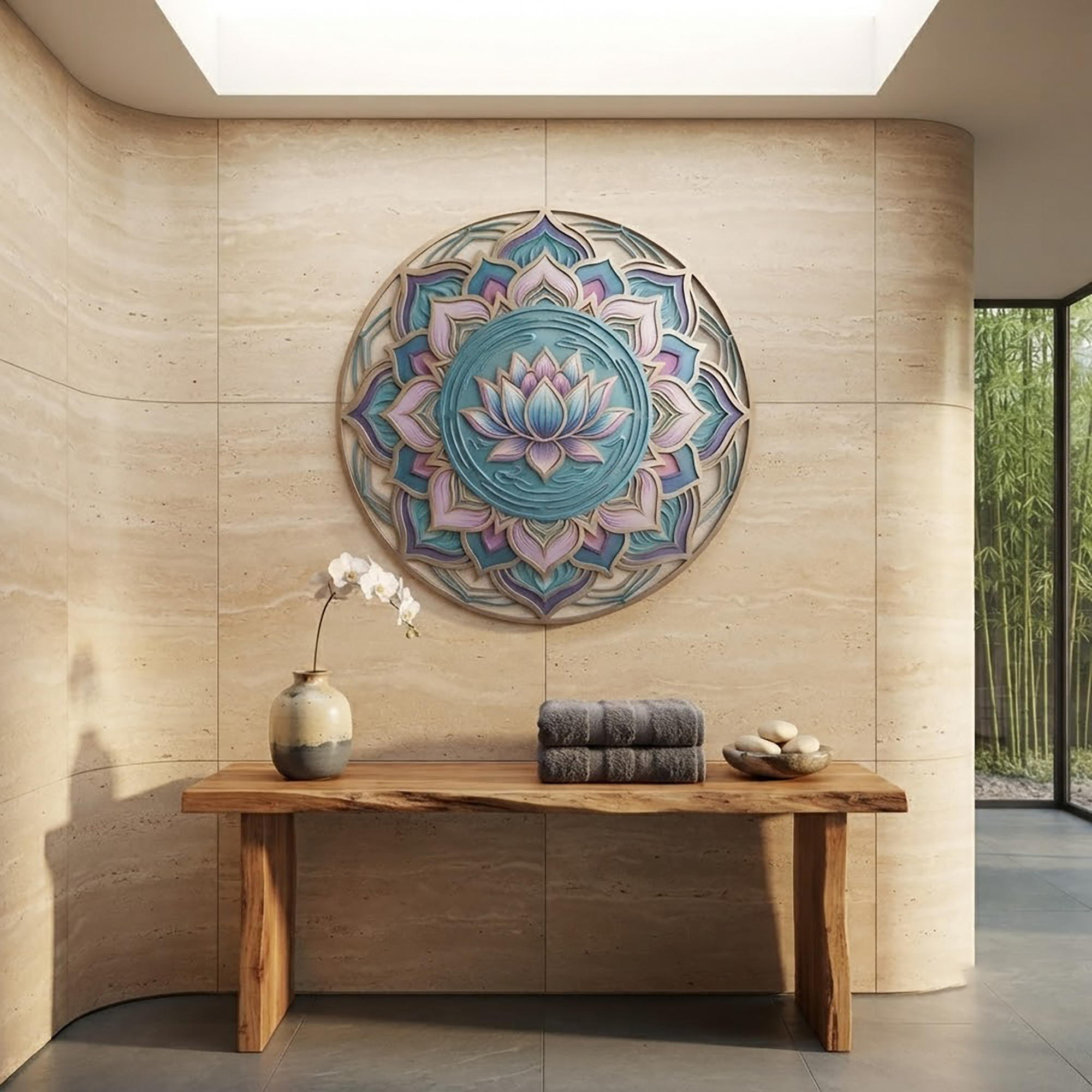 Lotus Mandala Metal Wall Art - product view 2