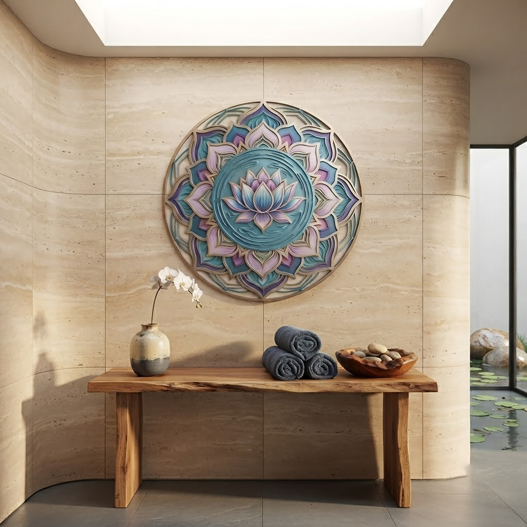 Lotus Mandala Metal Wall Art - product view 3
