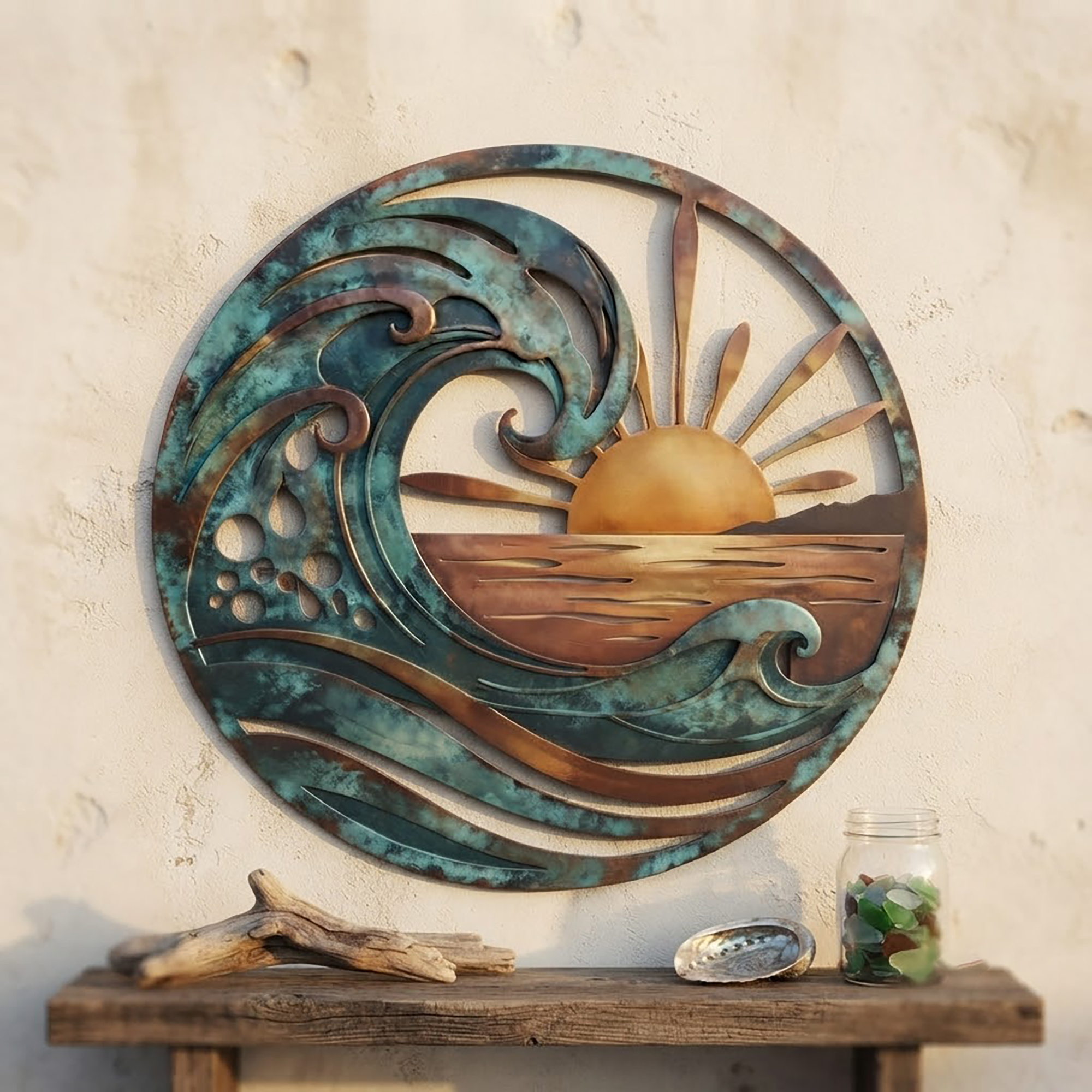 Ocean Wave Metal Wall Art - product view 3