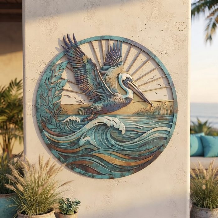 Pelican Coastal Metal Wall Art