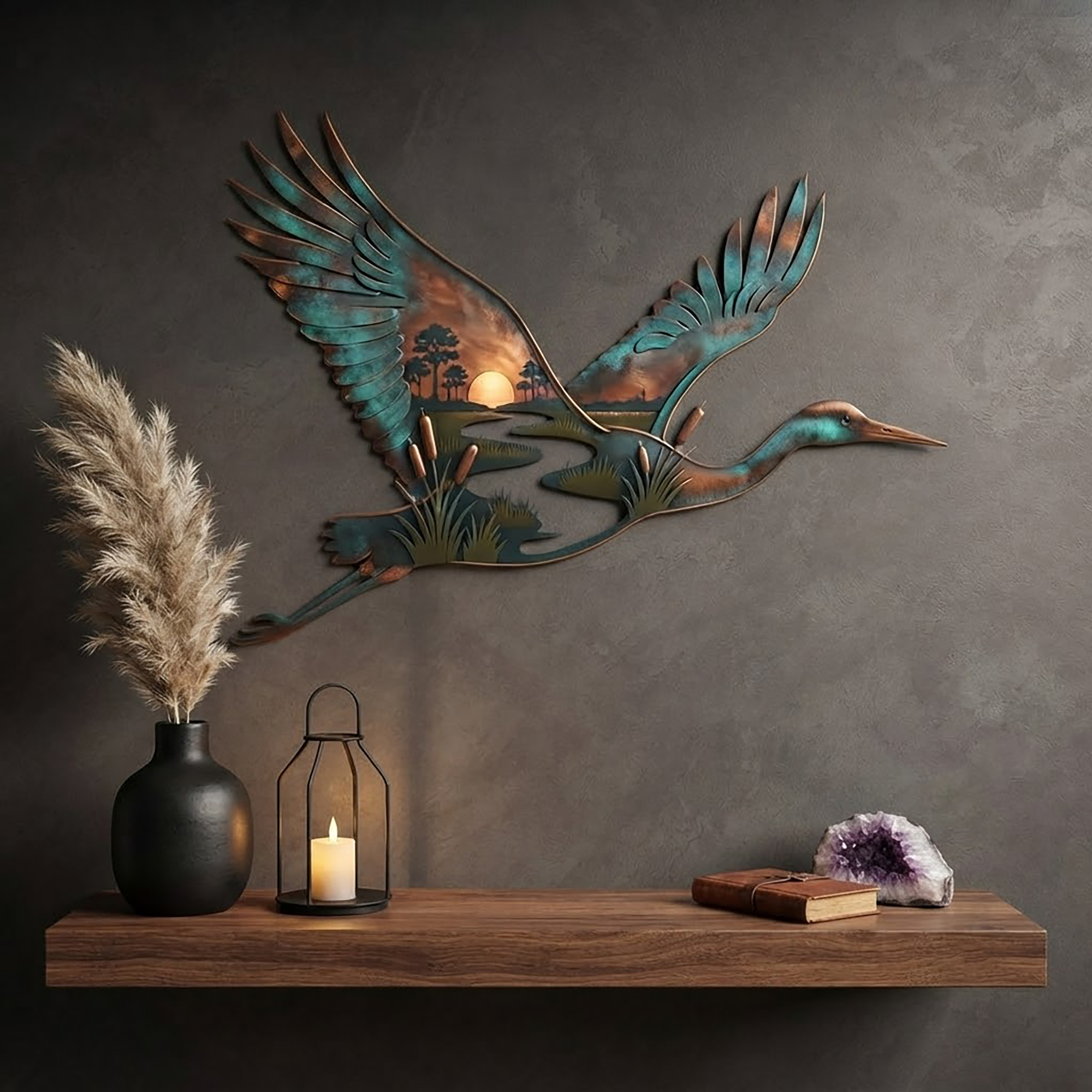 Great Blue Heron Metal Wall Art - product view 2