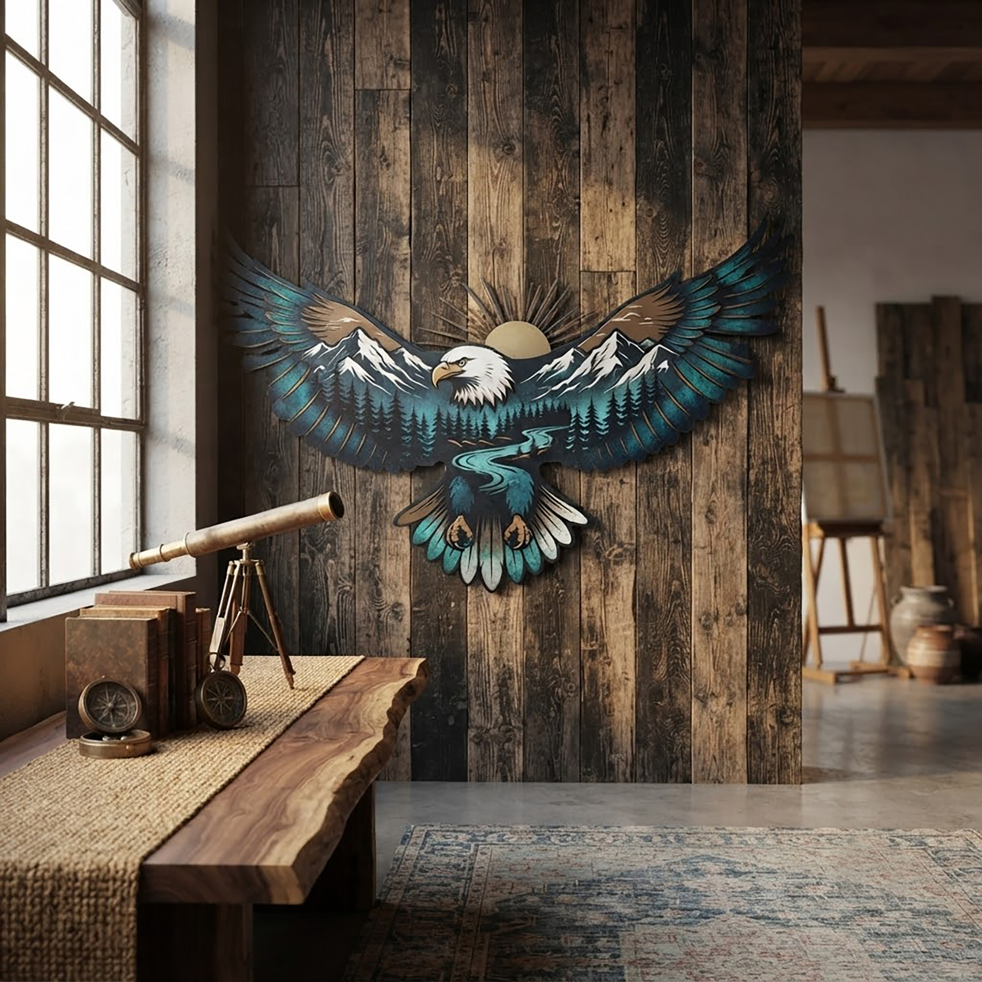 Majestic Bald Eagle Metal Wall Art - product view 2