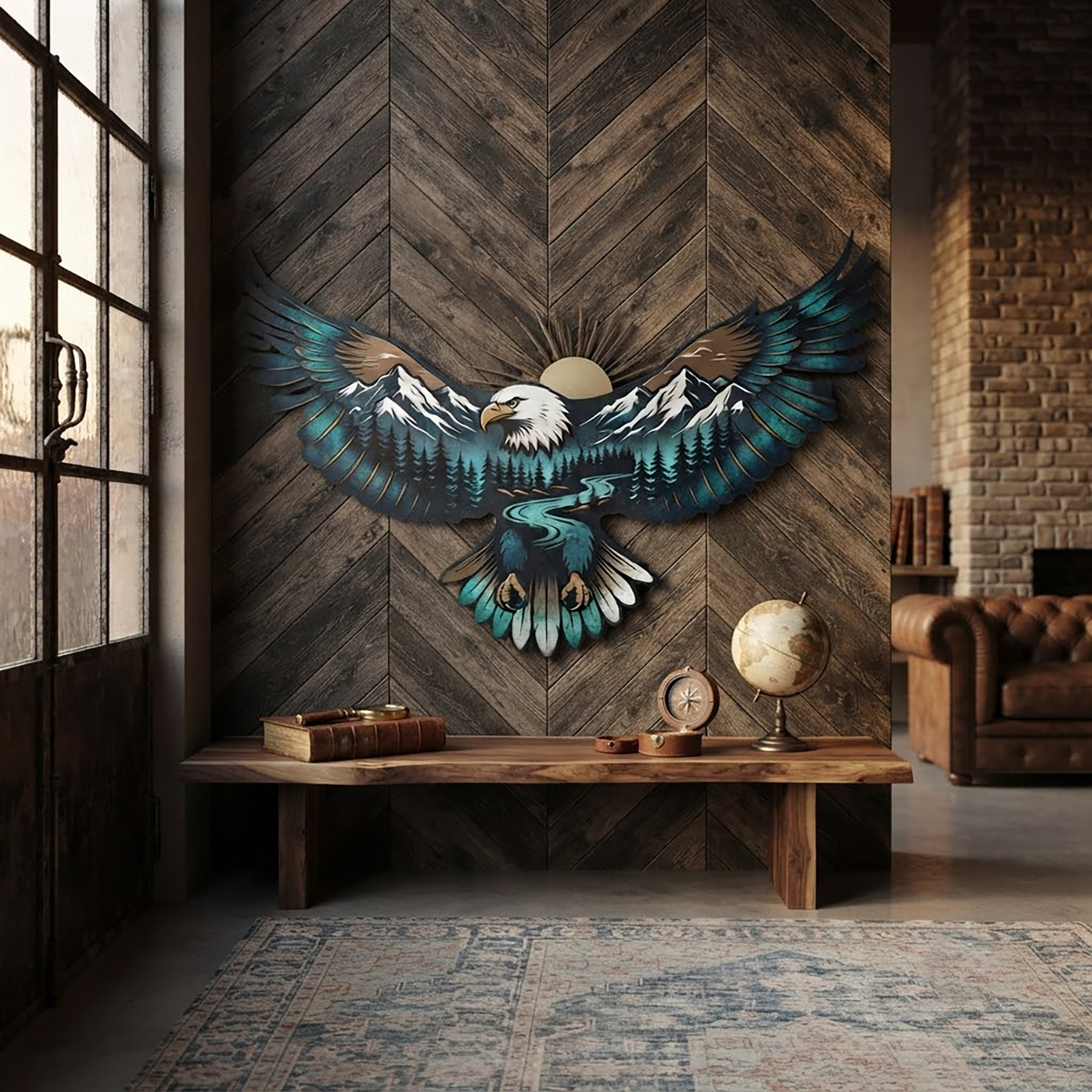 Majestic Bald Eagle Metal Wall Art - product view 3