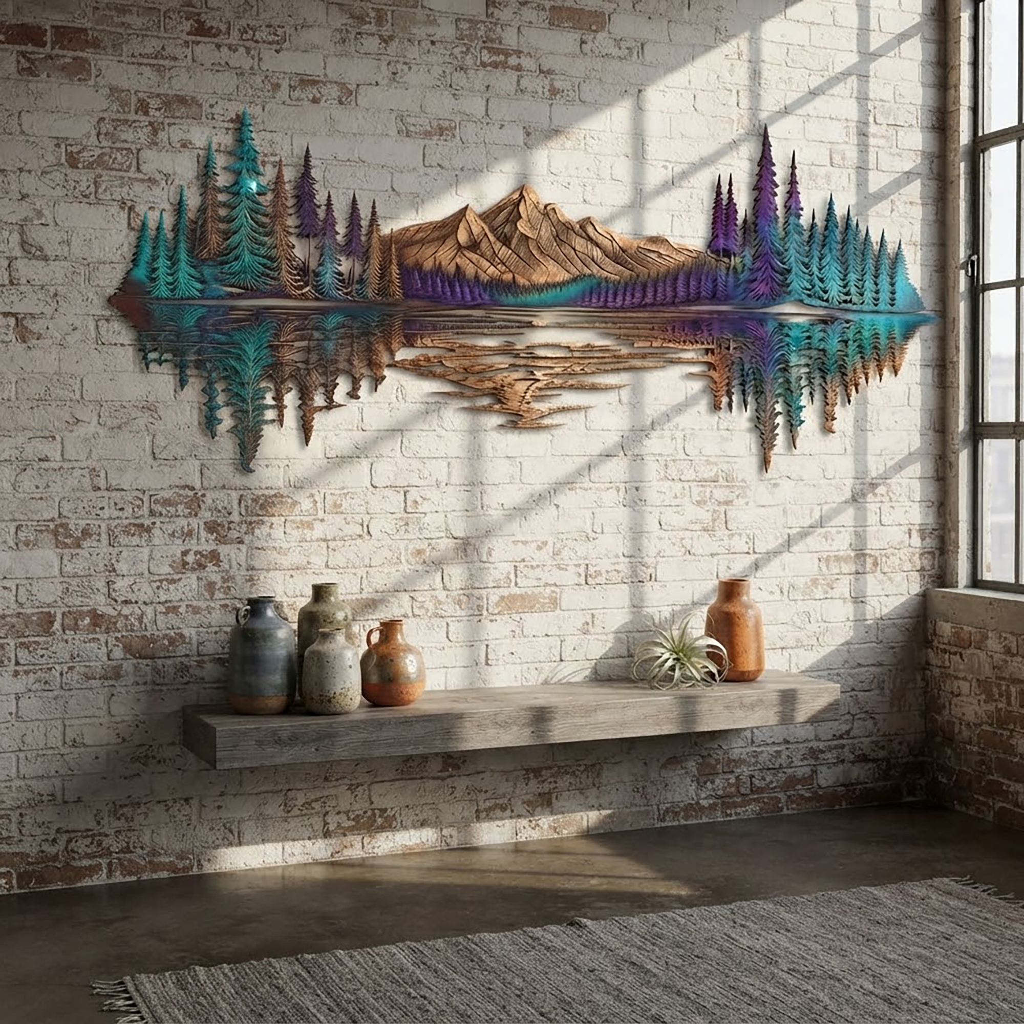 Mountain Lake Metal Wall Art - product view 2
