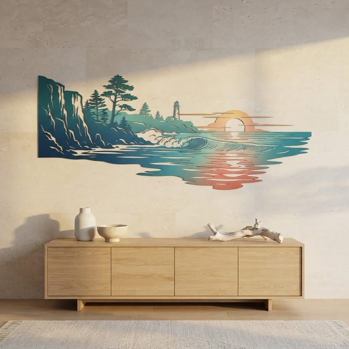 Coastal Lighthouse Metal Wall Art