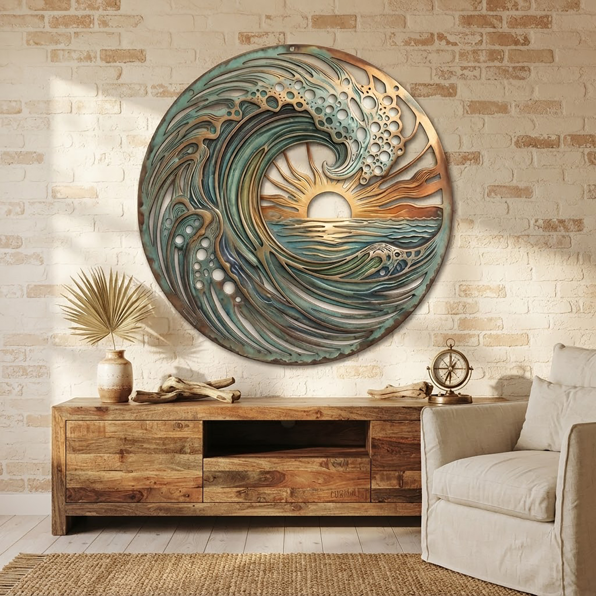 Ocean Wave Metal Wall Art - product view 2