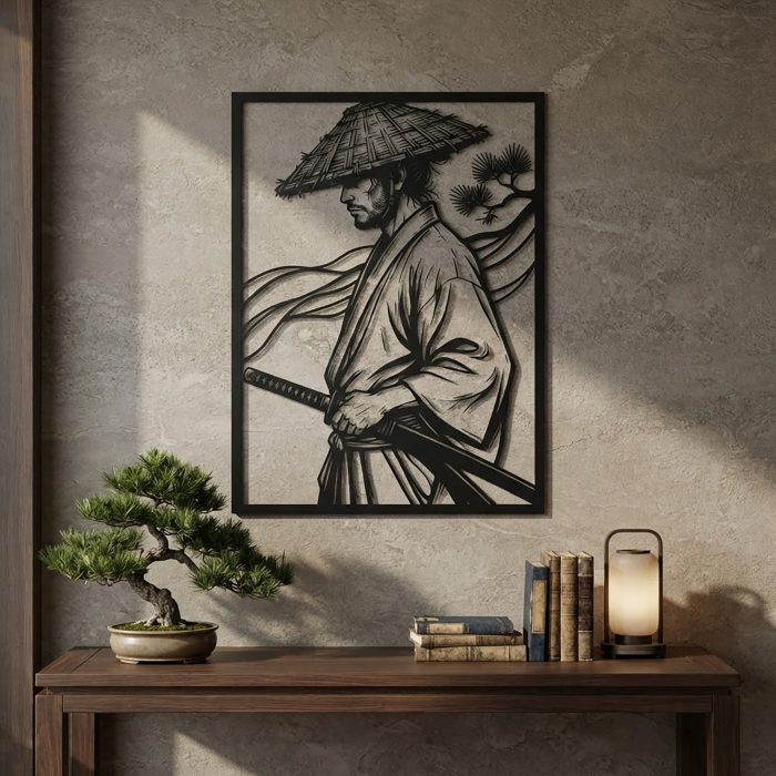 Samurai Wall Art Metal Sign