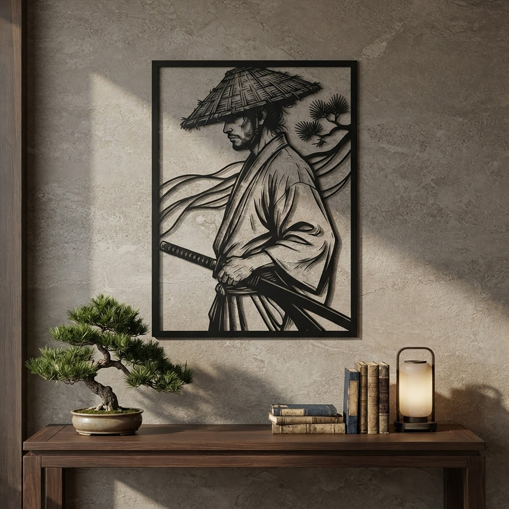 Samurai Wall Art Metal Sign