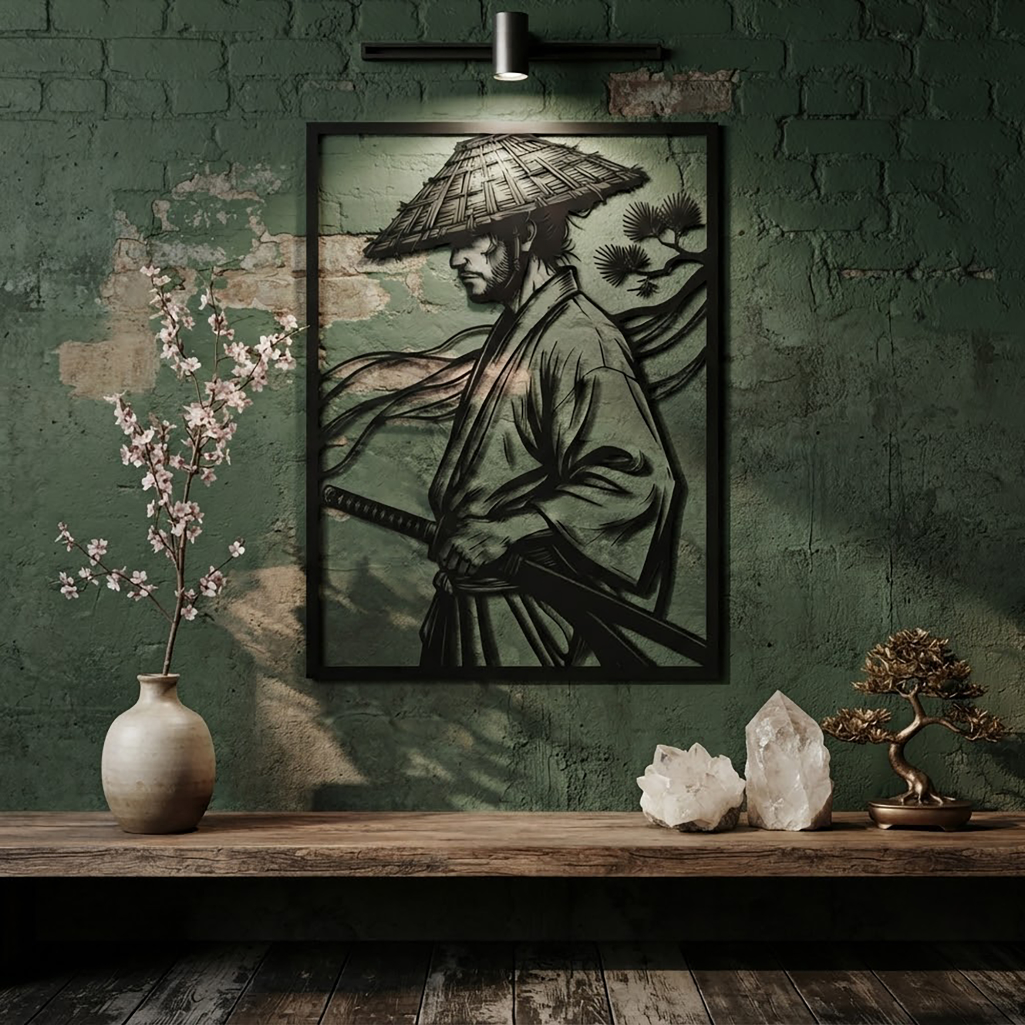 Samurai Wall Art Metal Sign - product view 3