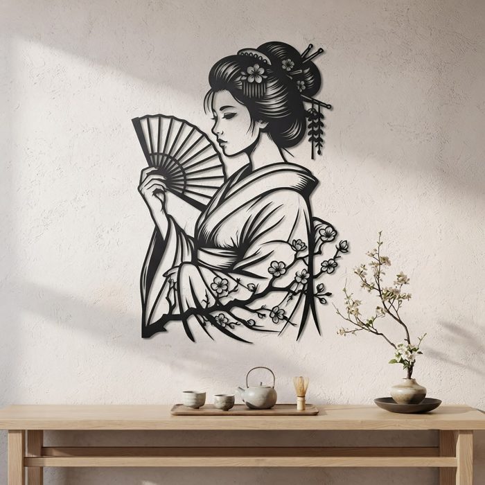 Geisha Metal Wall Art