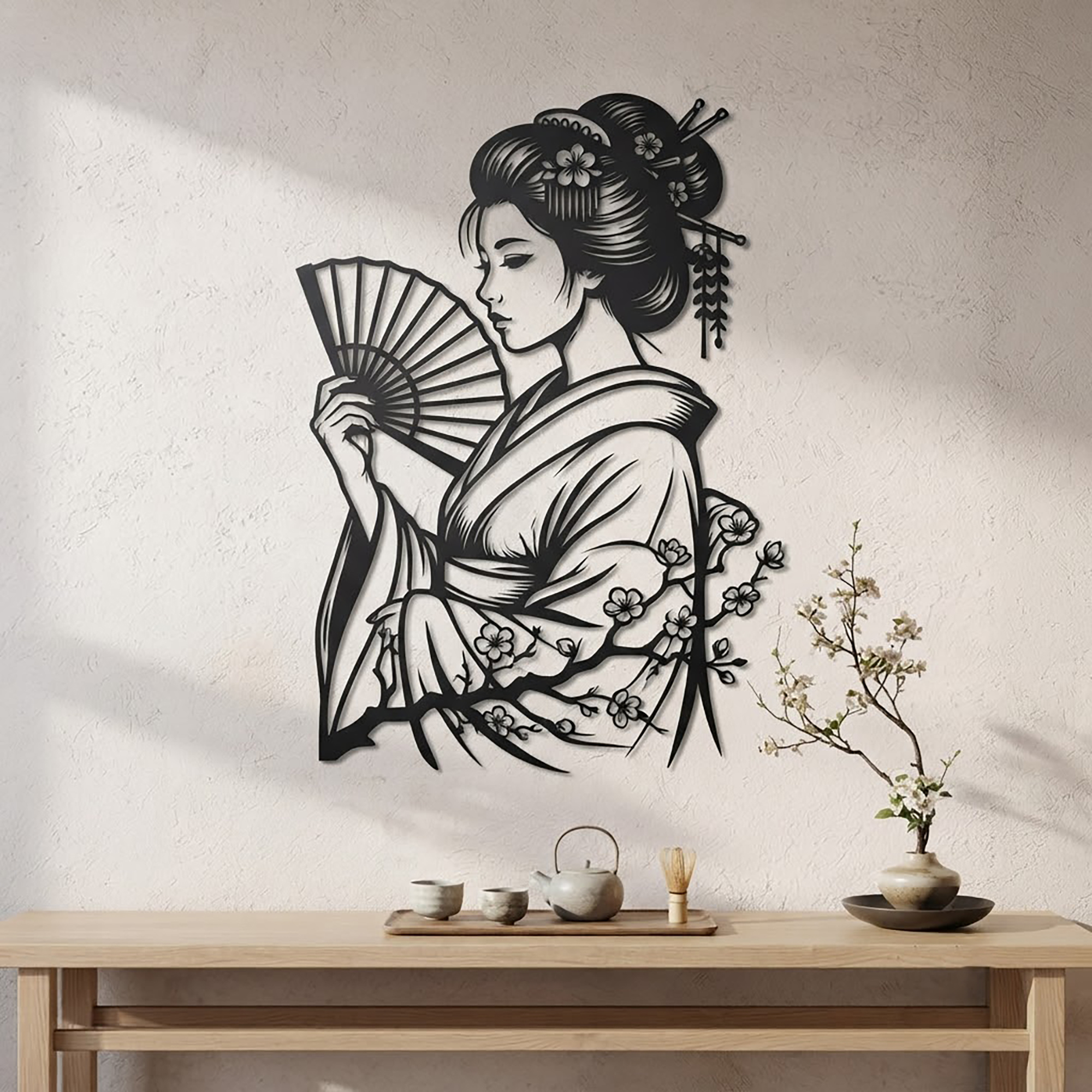 Geisha Metal Wall Art