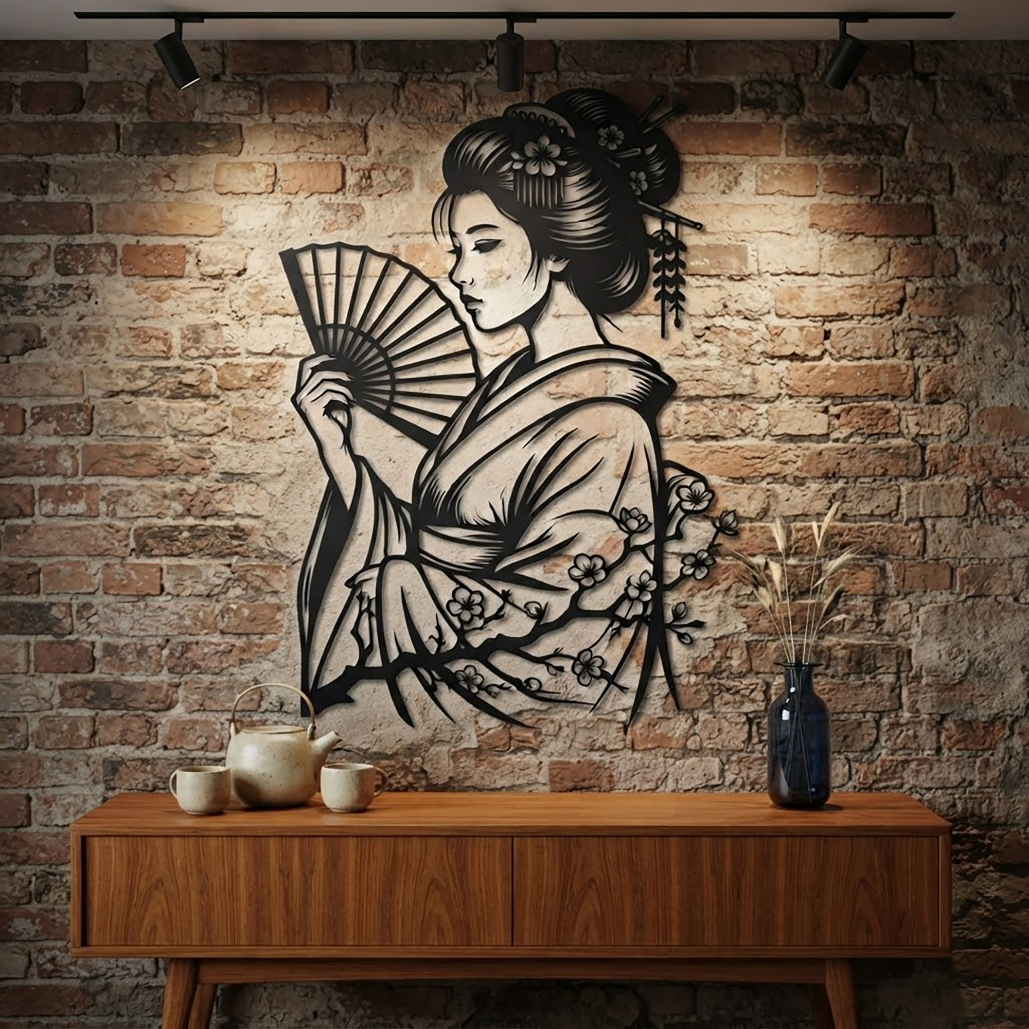 Geisha Metal Wall Art - product view 3