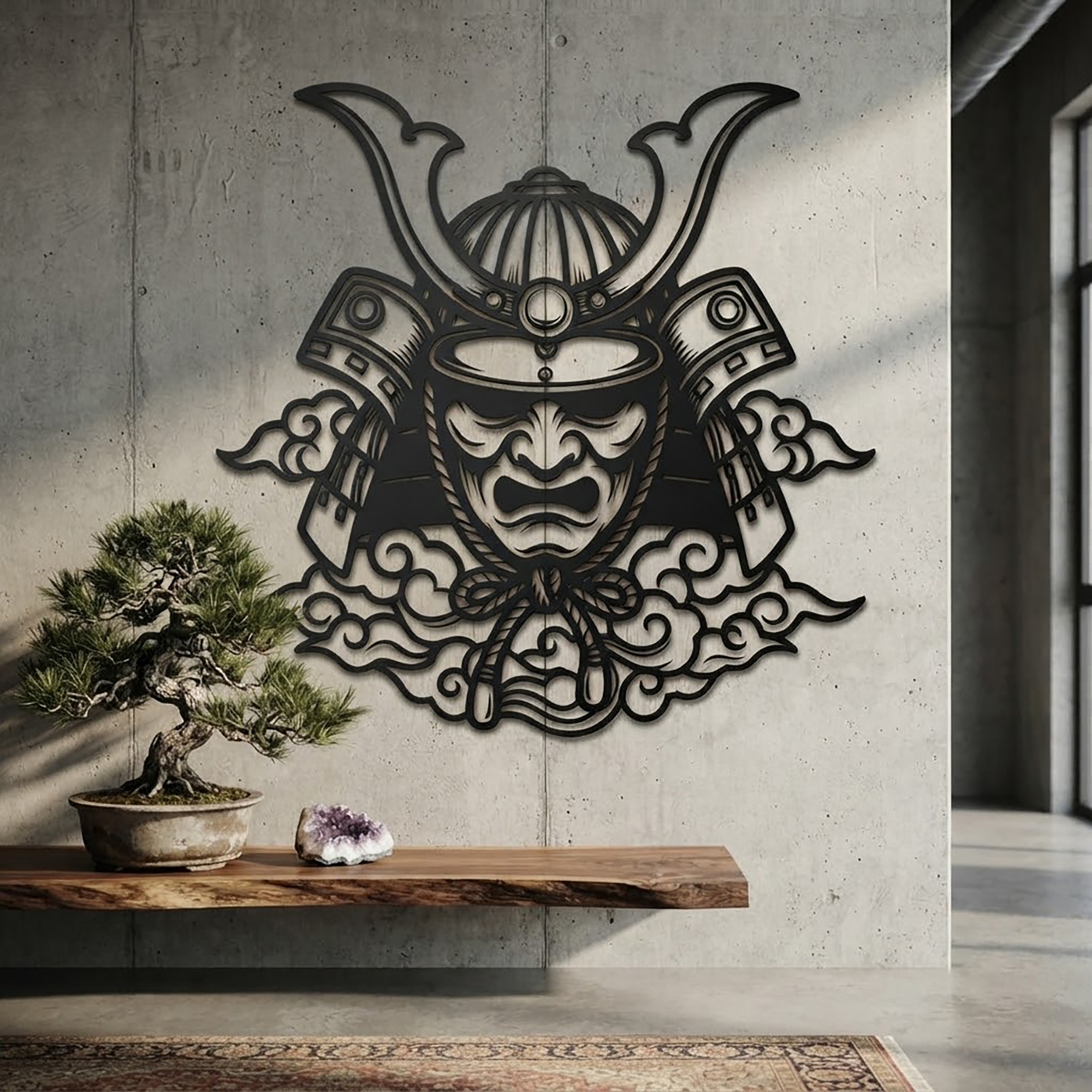 Samurai Mask Metal Wall Art - product view 2