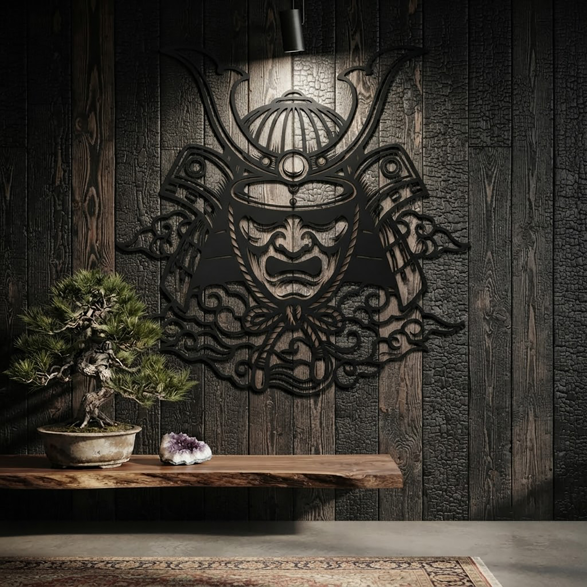 Samurai Mask Metal Wall Art - product view 3