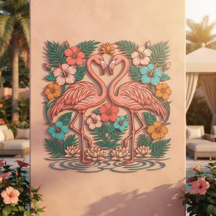Flamingo Metal Wall Art