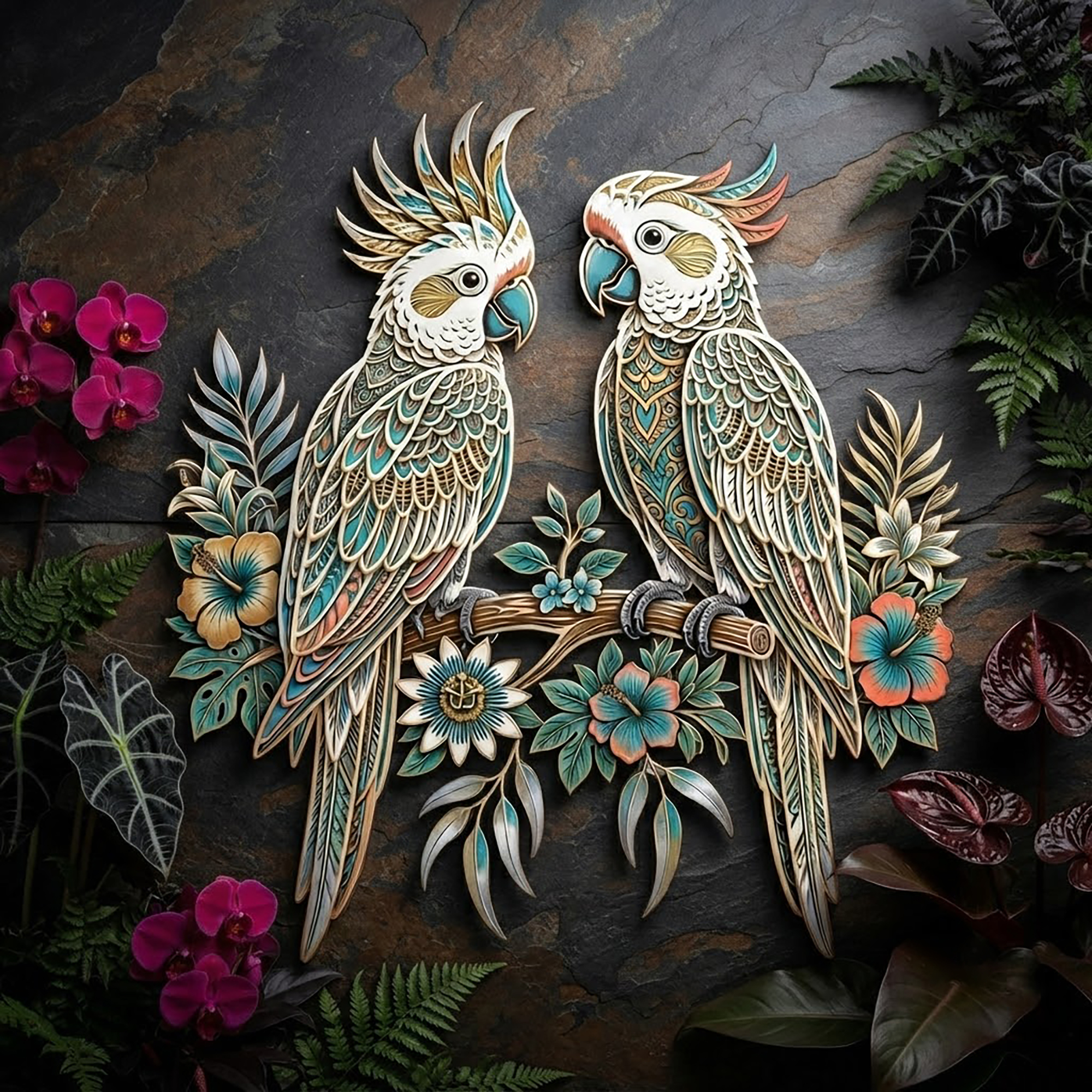 Cockatoo Metal Wall Art - product view 2