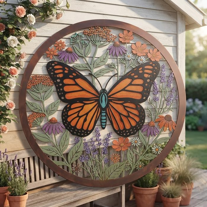 Monarch Butterfly Metal Wall Art