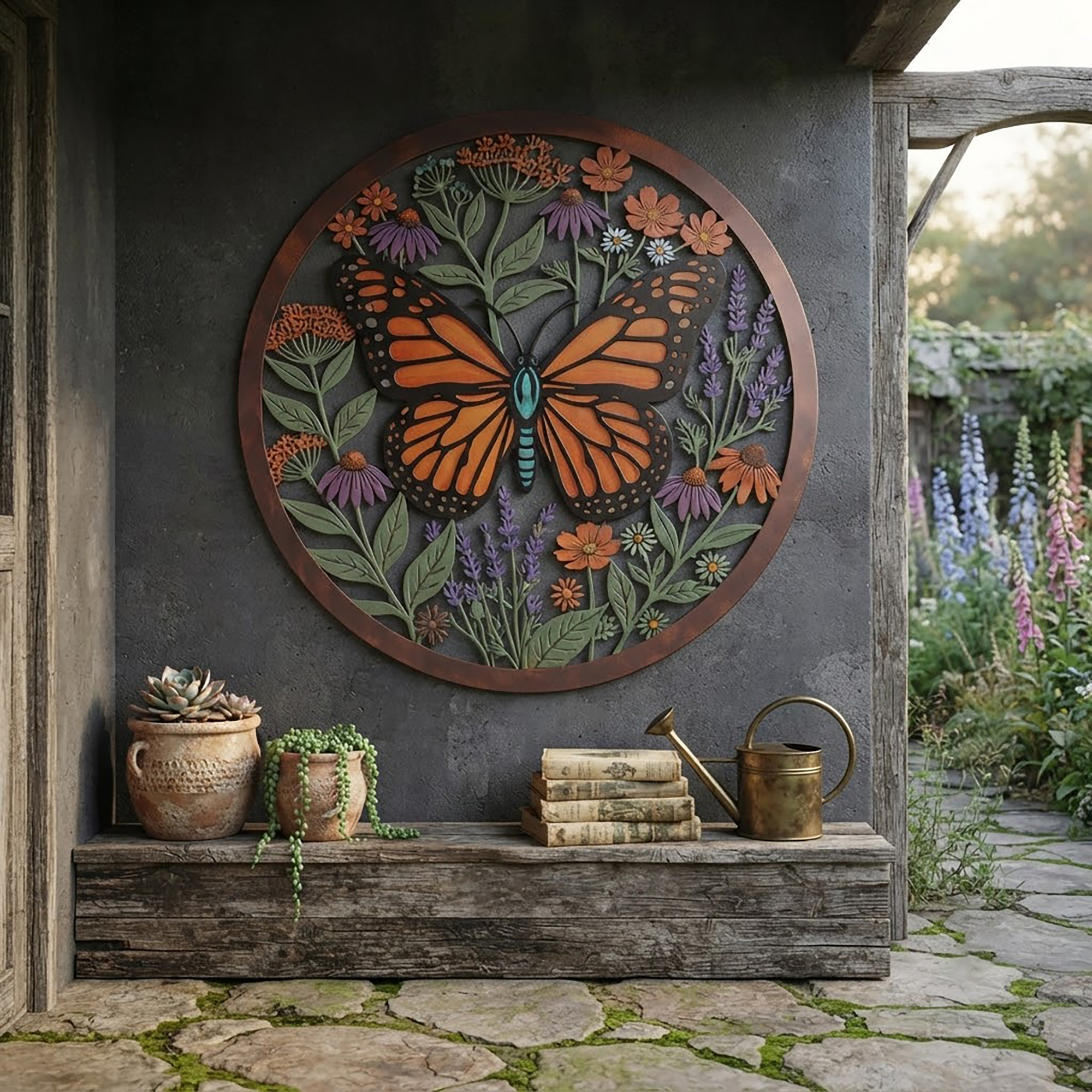 Monarch Butterfly Metal Wall Art - product view 2