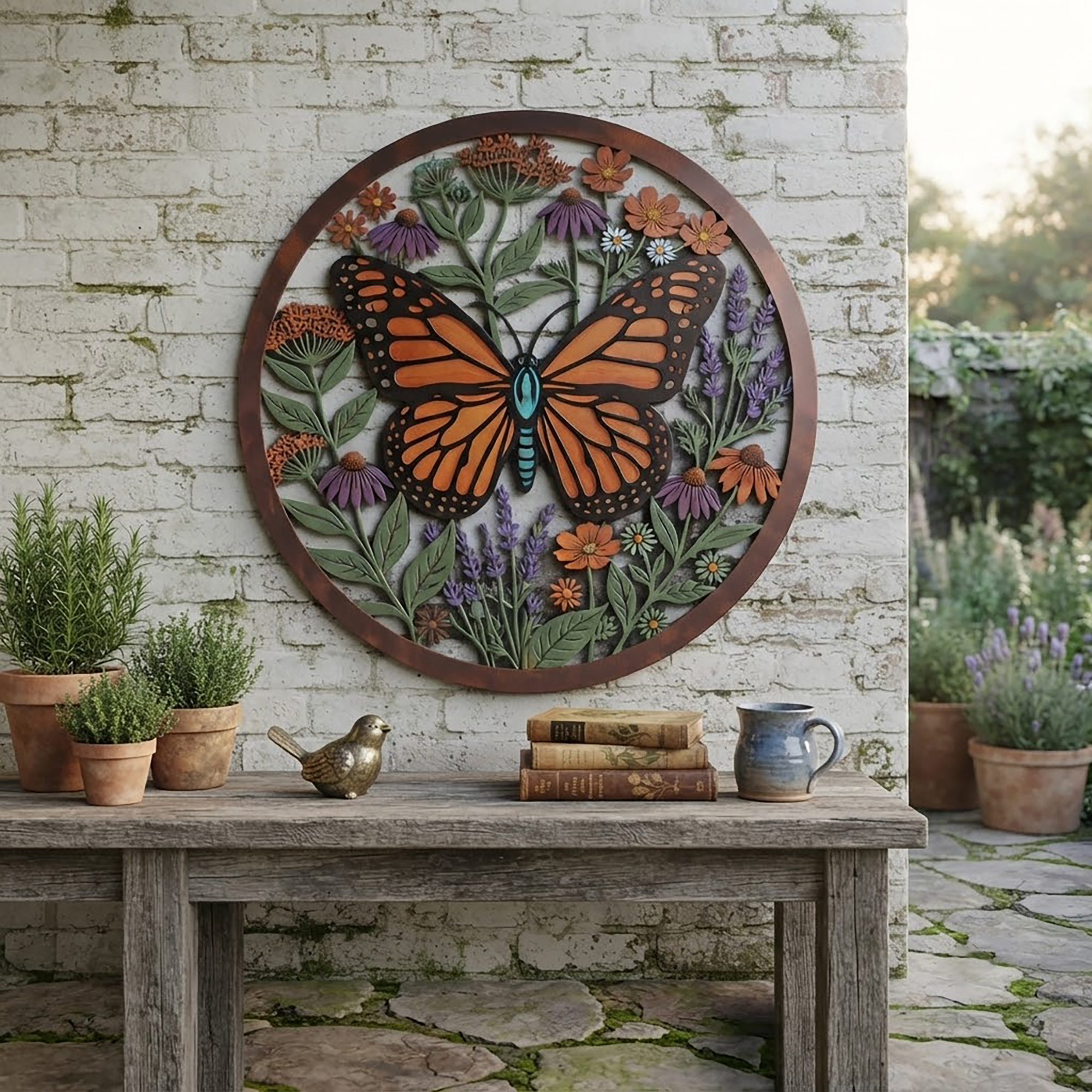 Monarch Butterfly Metal Wall Art - product view 3