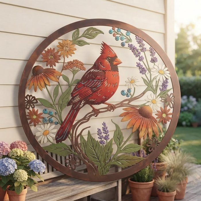 Cardinal Bird Metal Wall Art
