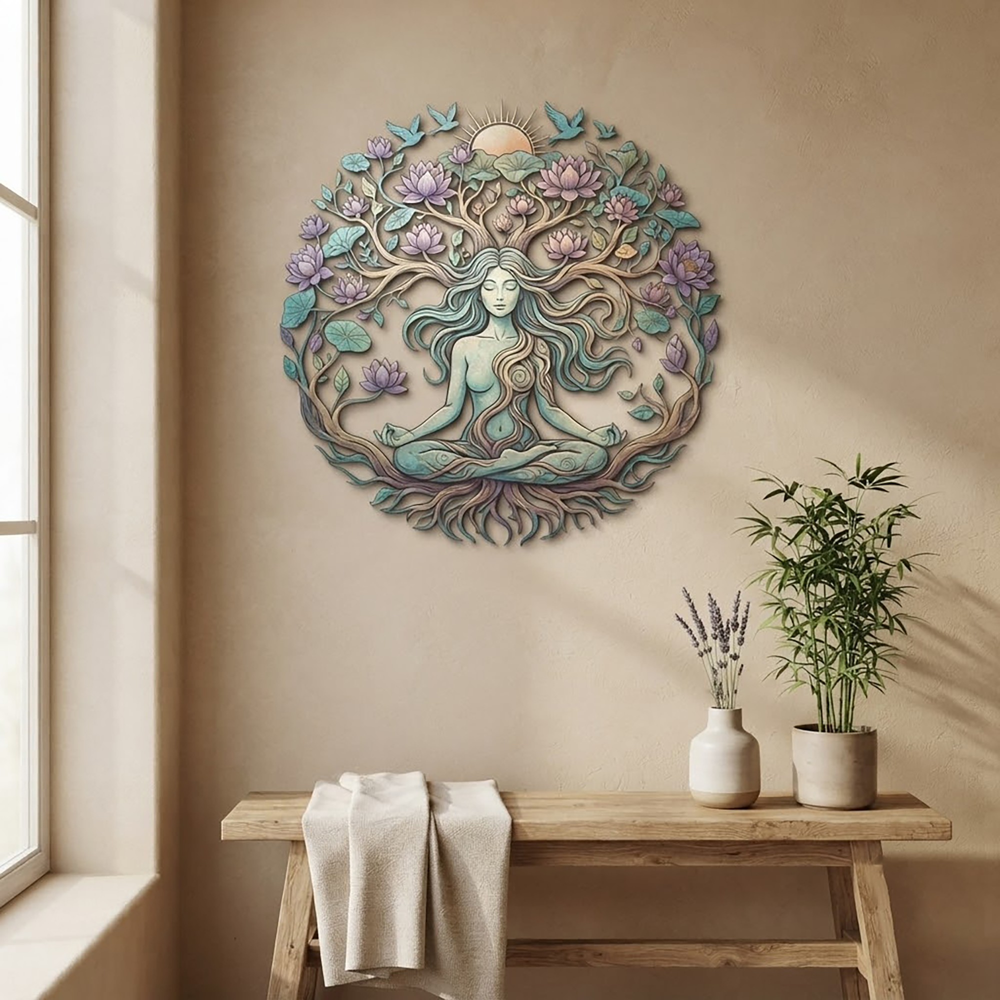Tree of Life Goddess Metal Wall Art