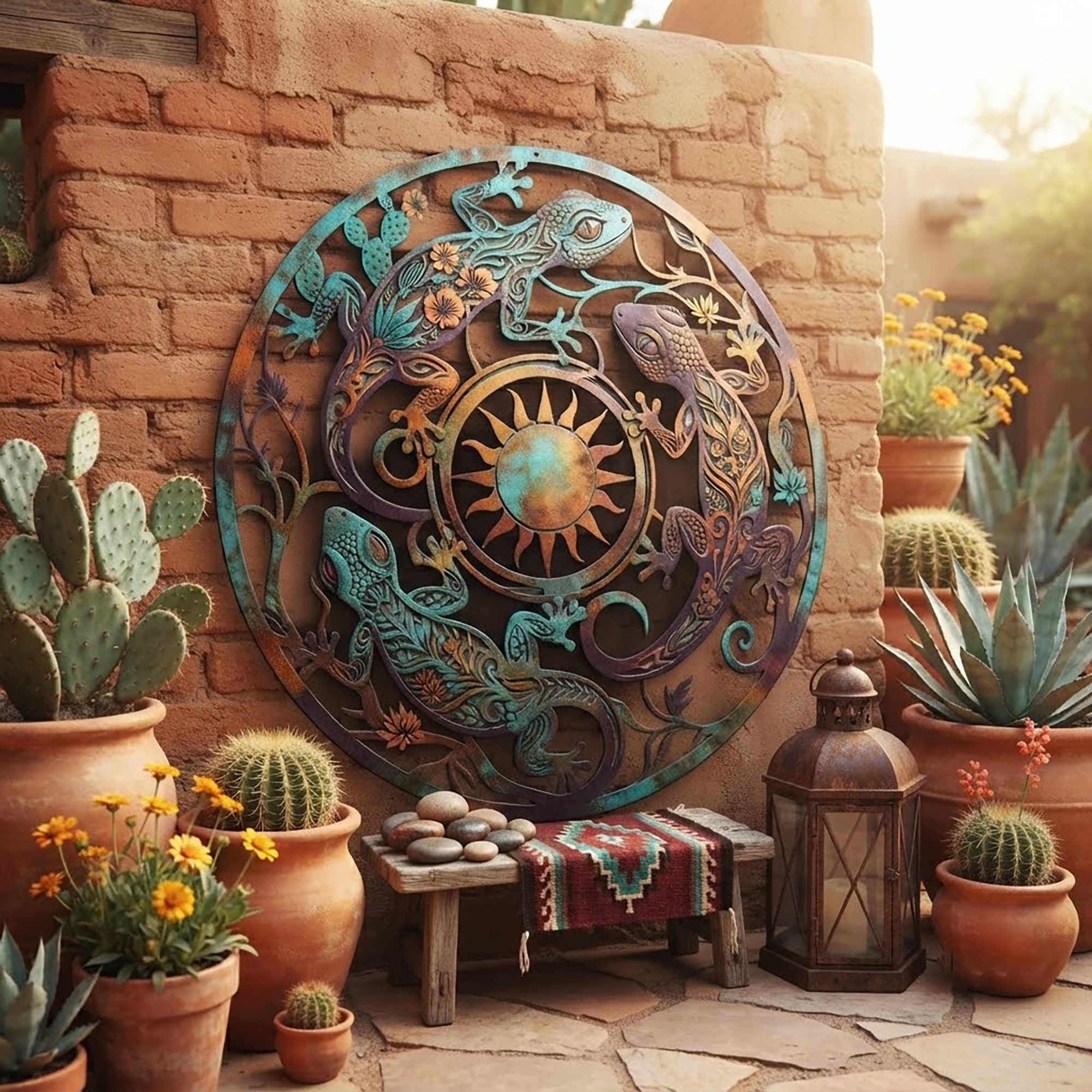 Southwestern Gecko Metal Wall Art - product view 3