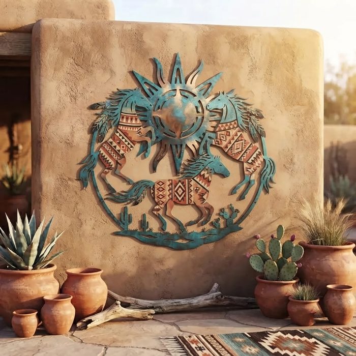 Southwestern Horse Metal Wall Art
