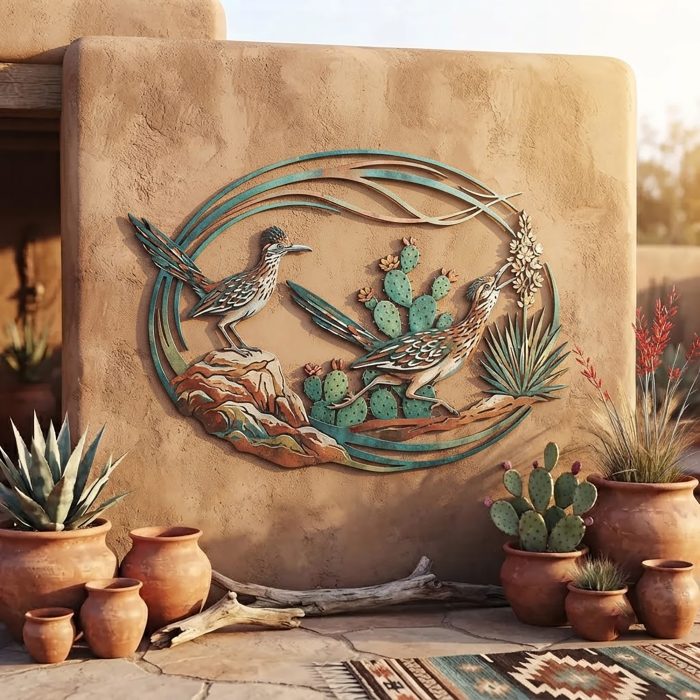 Southwestern Roadrunner Metal Wall Art