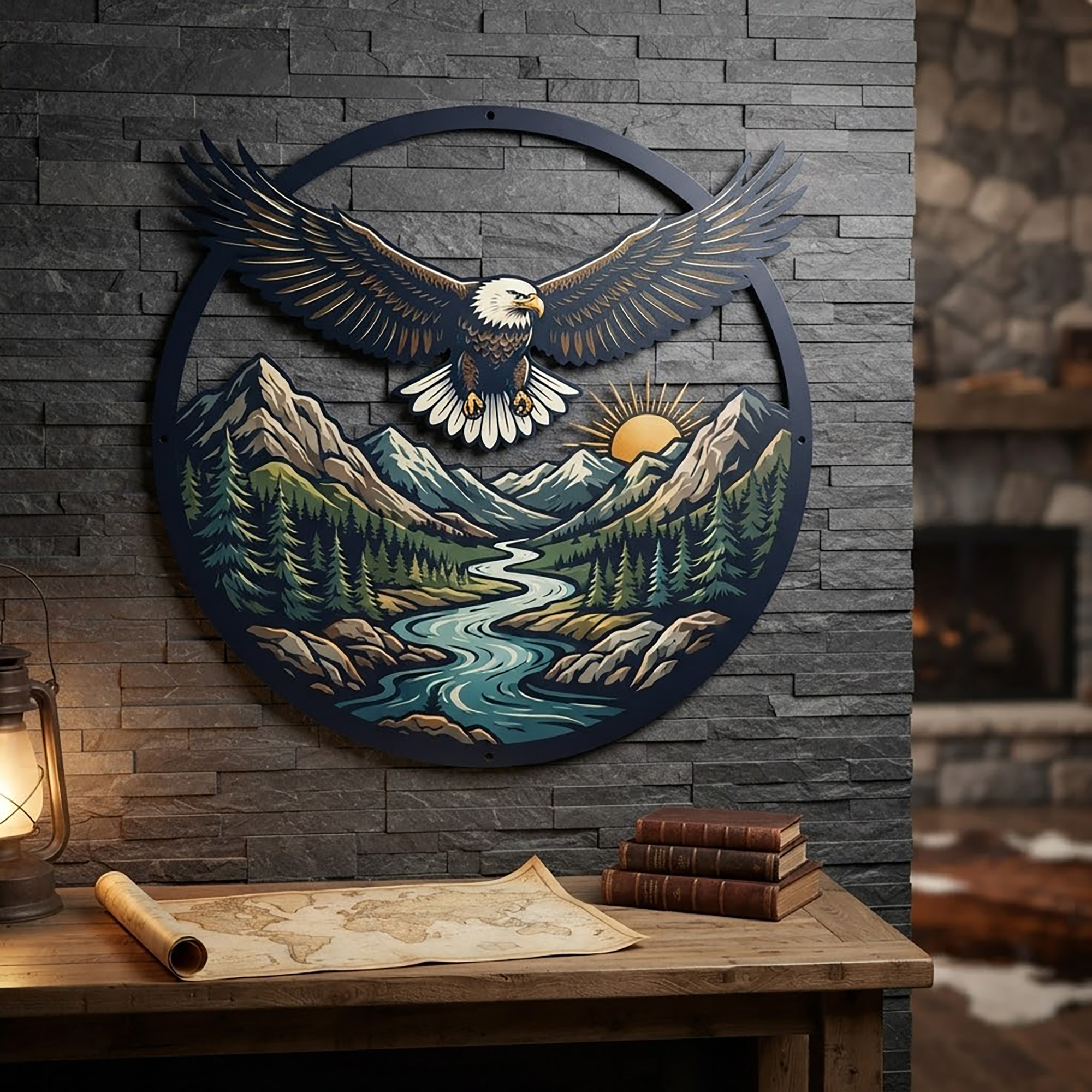 Bald Eagle Mountain Metal Wall Art - product view 3
