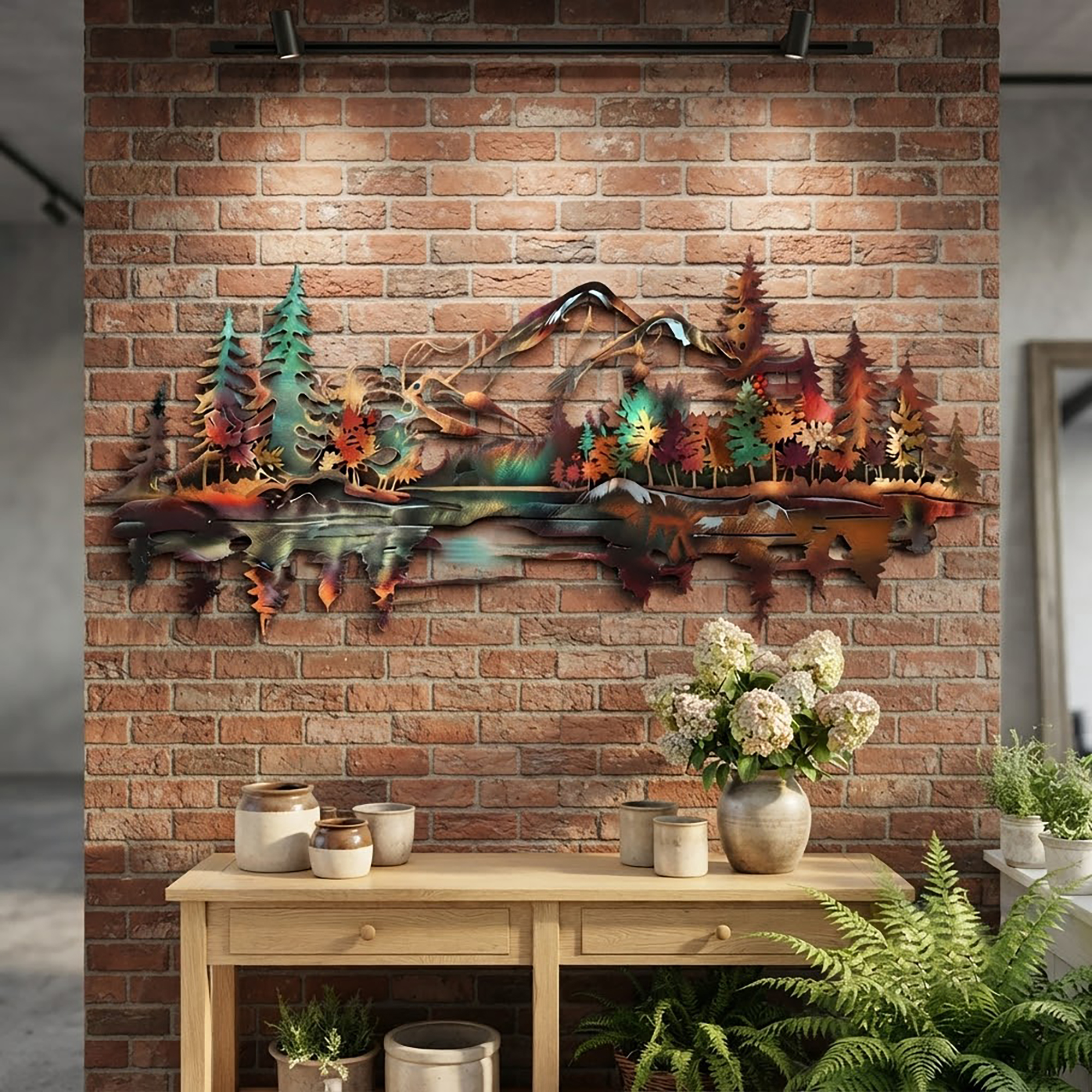 Mountain Lake Metal Wall Art - product view 3