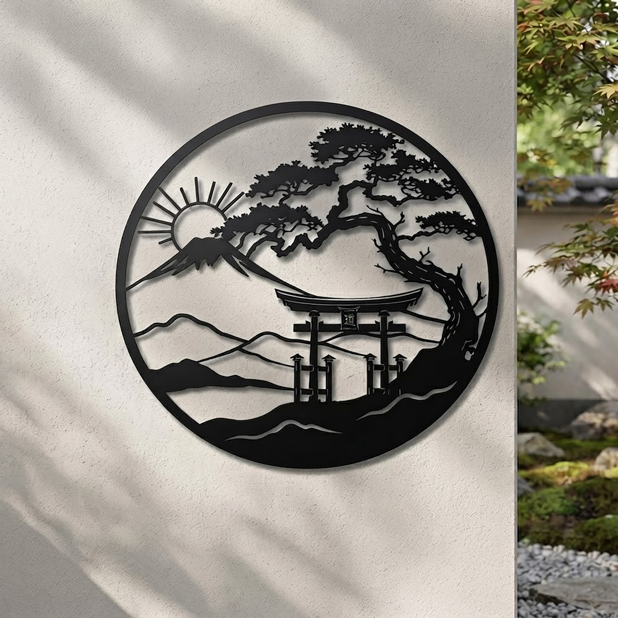 Japanese Zen Mountain Metal Wall Art