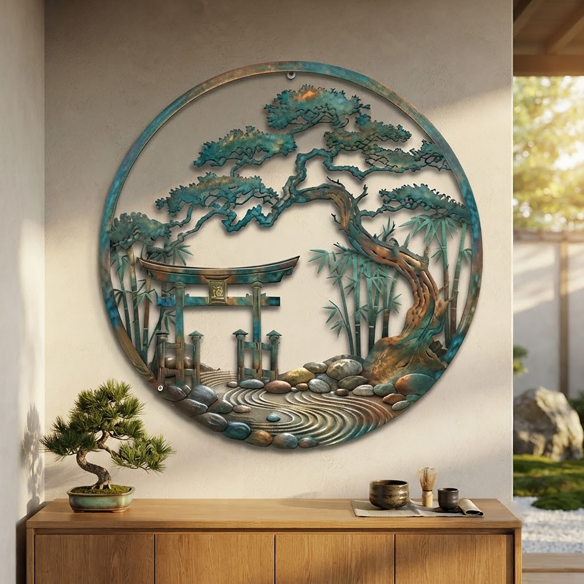 Japanese Zen Garden Metal Wall Art