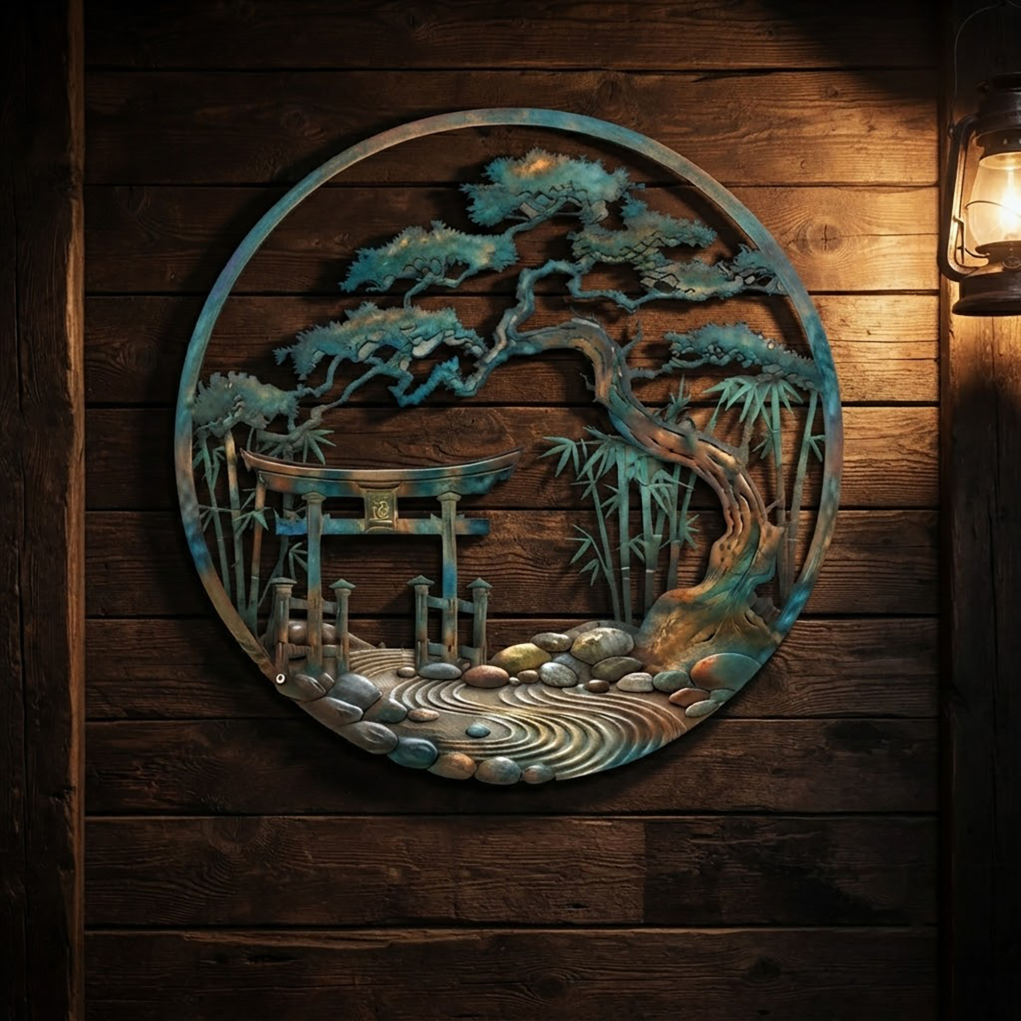 Japanese Zen Garden Metal Wall Art - product view 2