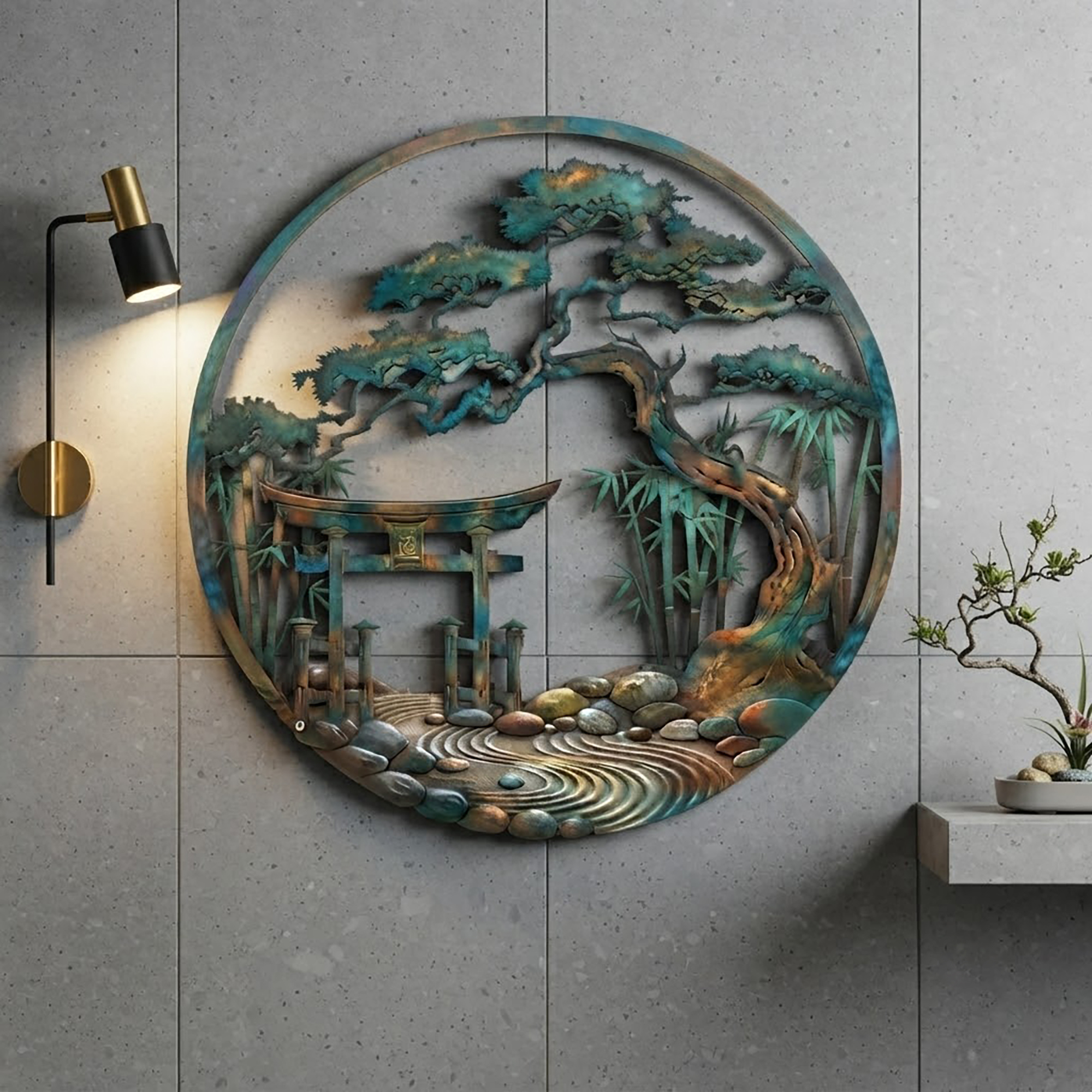 Japanese Zen Garden Metal Wall Art - product view 3