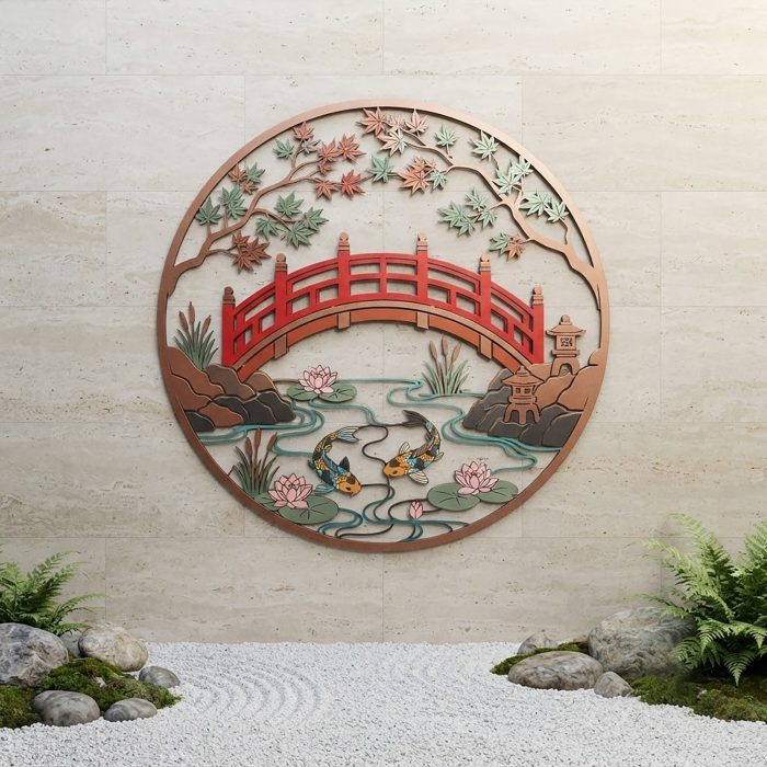 Japanese Bridge Metal Wall Art